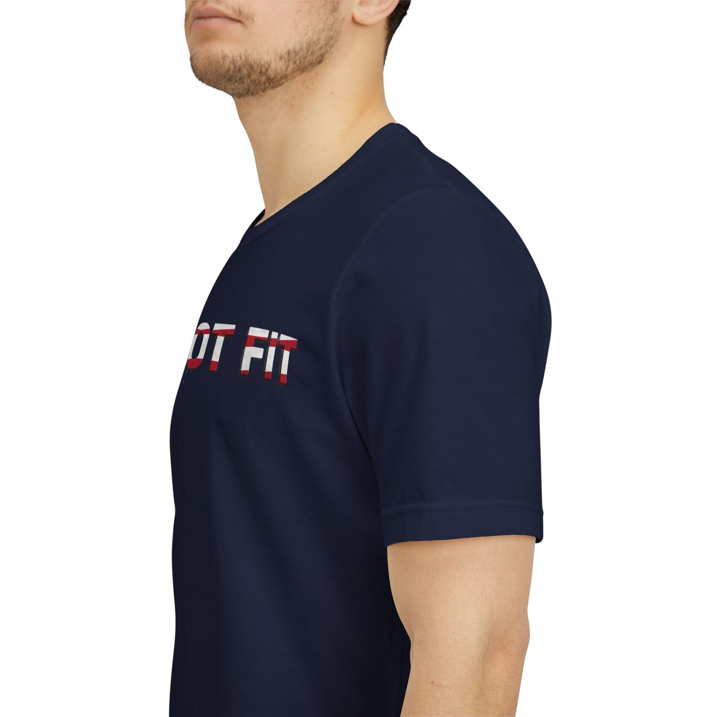 Patriot Fit T-Shirt — American Flag Text Athletic Tee