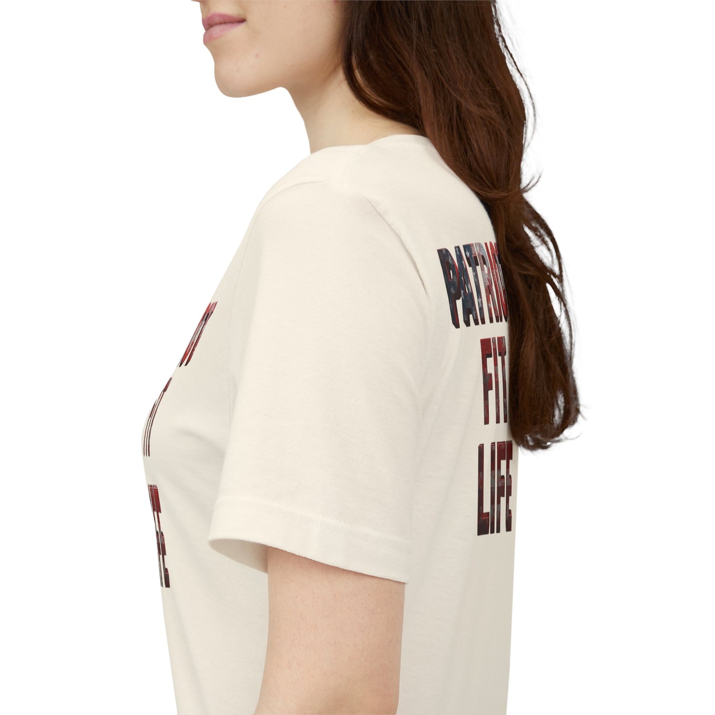 Patriot Fit Life T-Shirt - American Flag Block Letter Graphic Tee