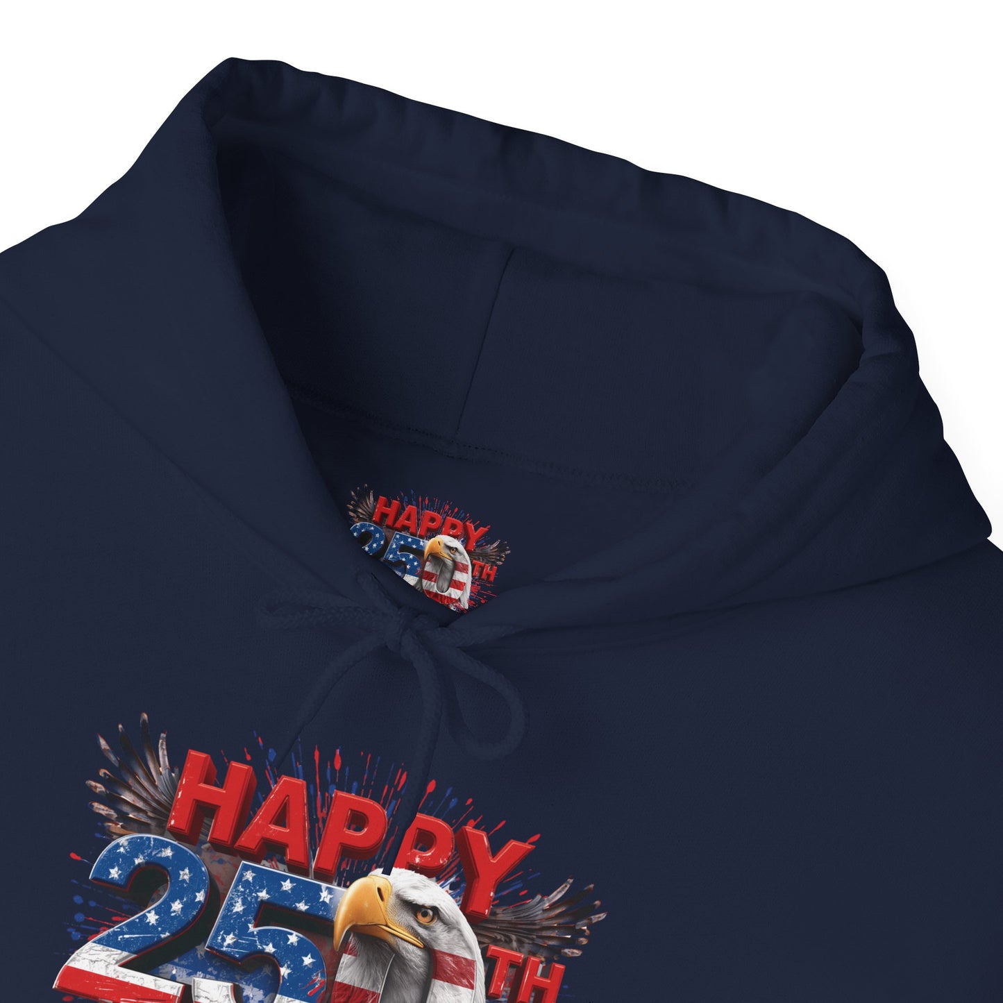 Happy 4th of July Hoodie | Patriotic Eagle & Flag Sweatshirt | America 250th | Gildan | S-5XL