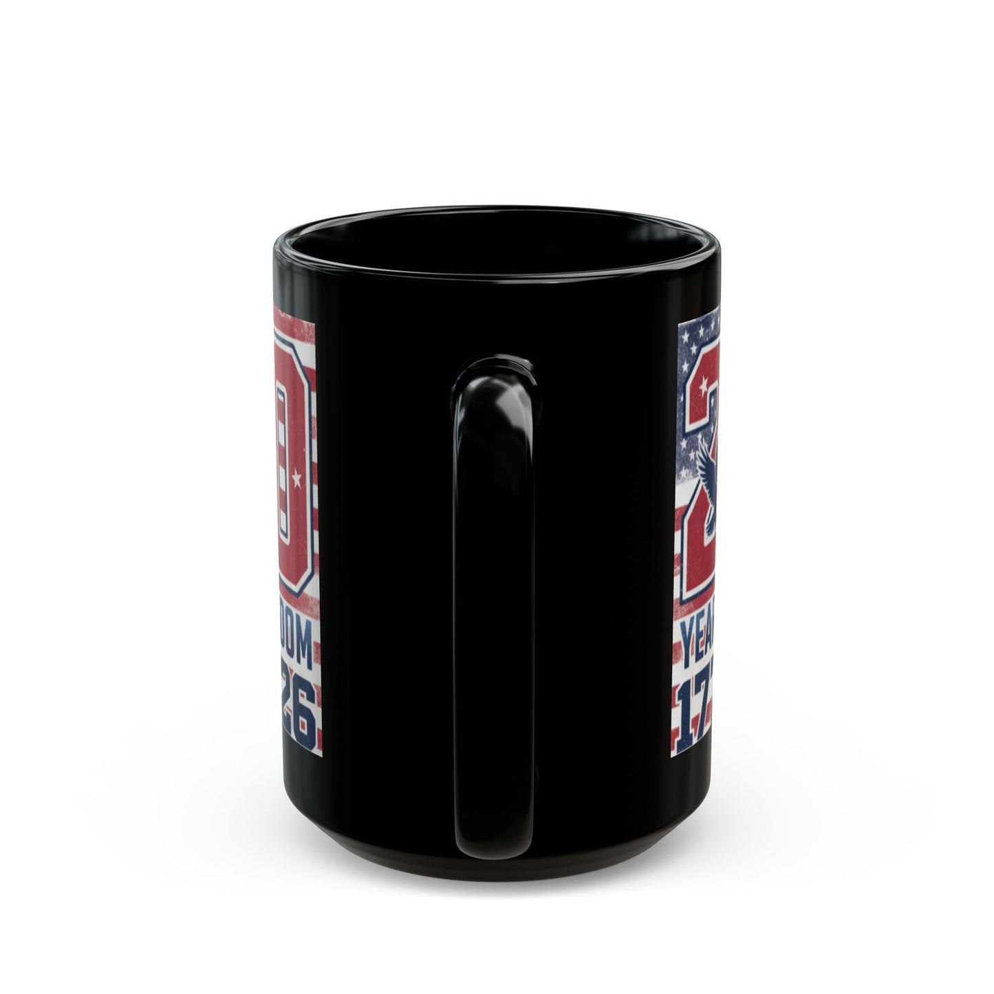 250 Years of Freedom 1776-2026 Black Mug | Patriotic Anniversary Coffee Cup