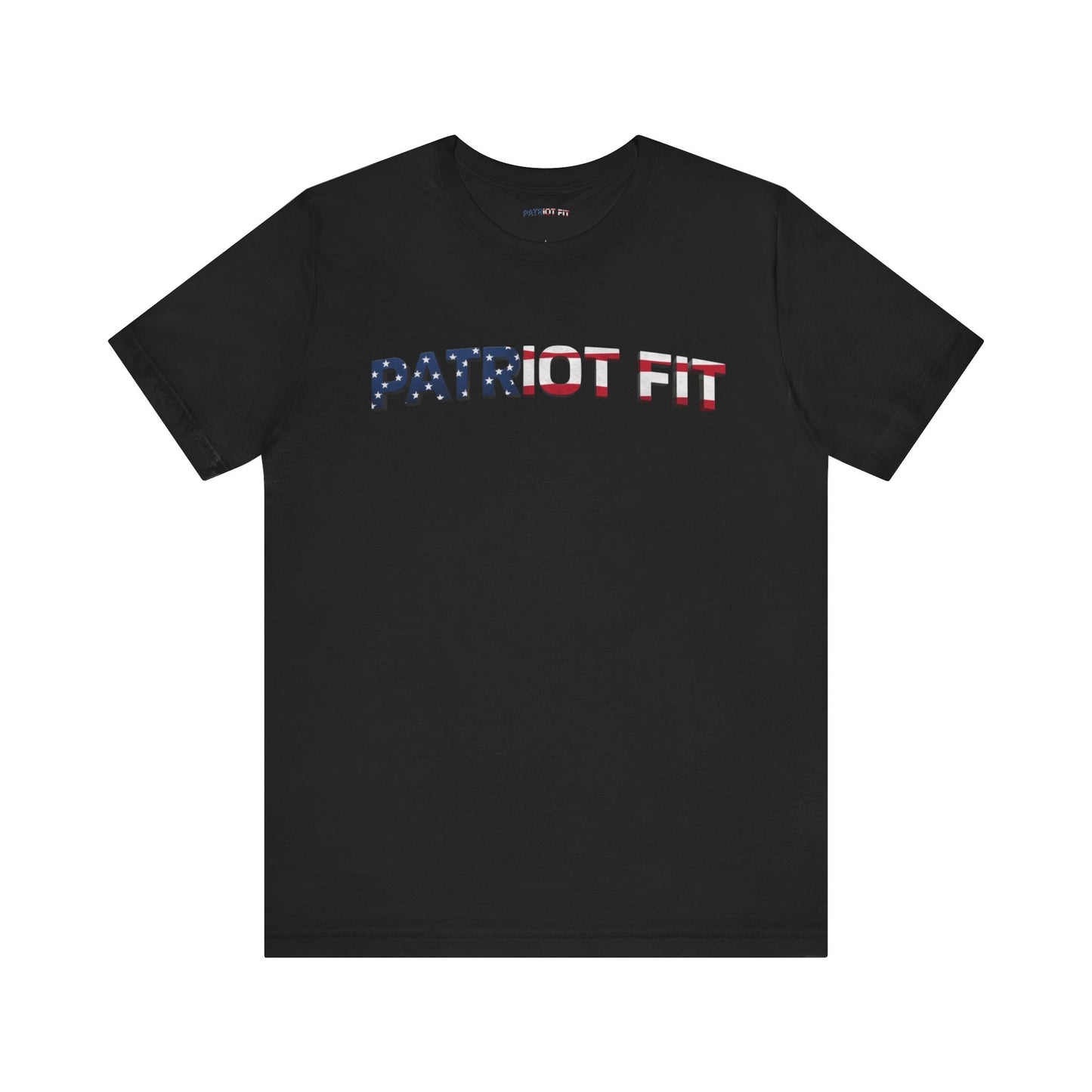 Patriot Fit T-Shirt — American Flag Text Athletic Tee