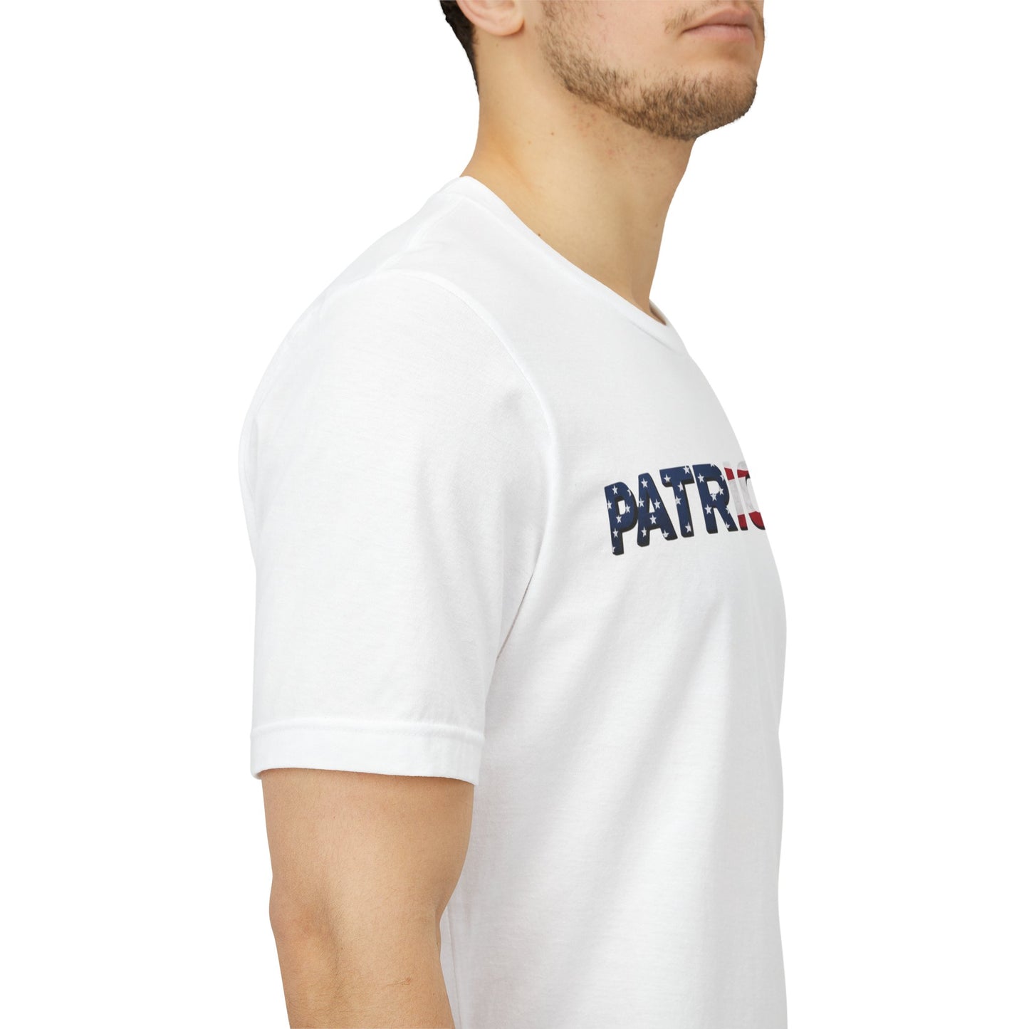 Patriot Fit T-Shirt — American Flag Text Athletic Tee
