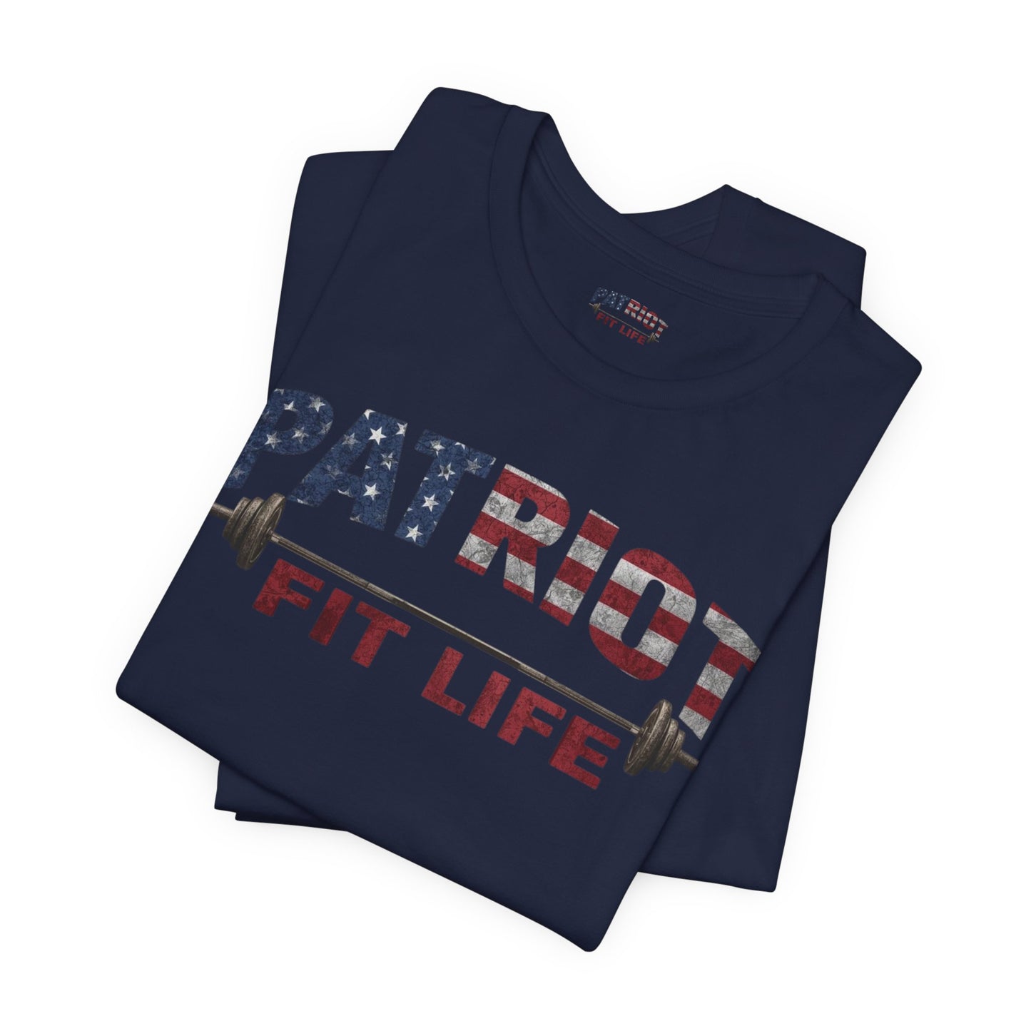 Patriot Fit Life T-Shirt | American Flag Barbell Gym Tee