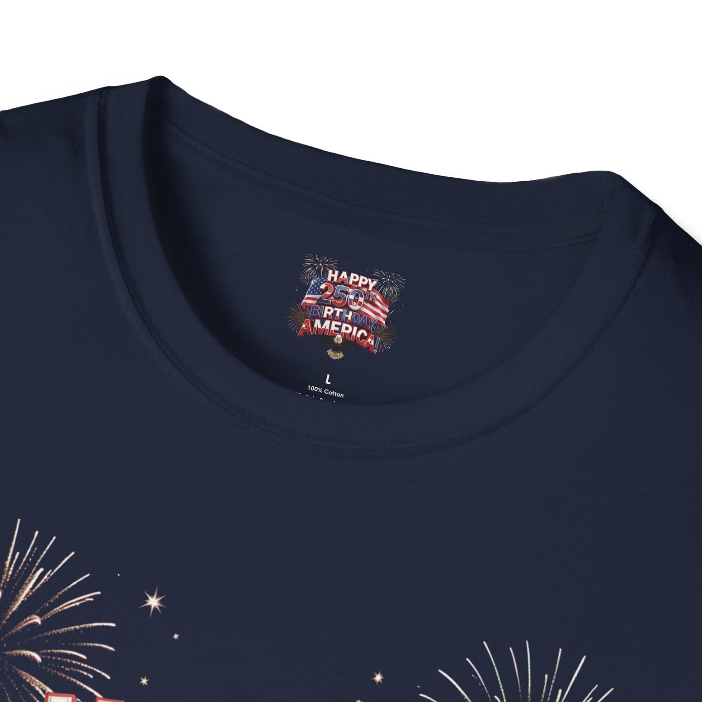Happy 250th Birthday America T-Shirt - Patriotic Eagle Fireworks Tee