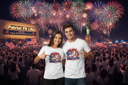 Happy 250th America T-Shirt | Patriotic 4th of July Tee