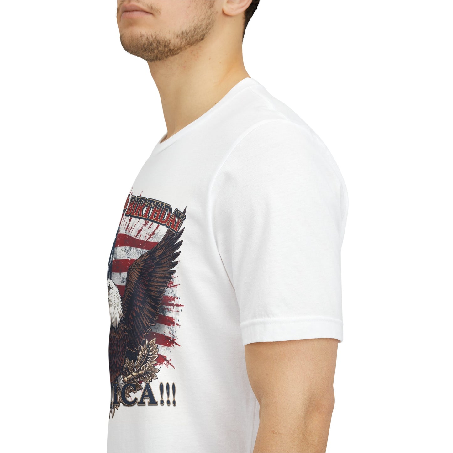 Happy 250th Birthday America T-Shirt | Eagle Flag Patriotic Tee