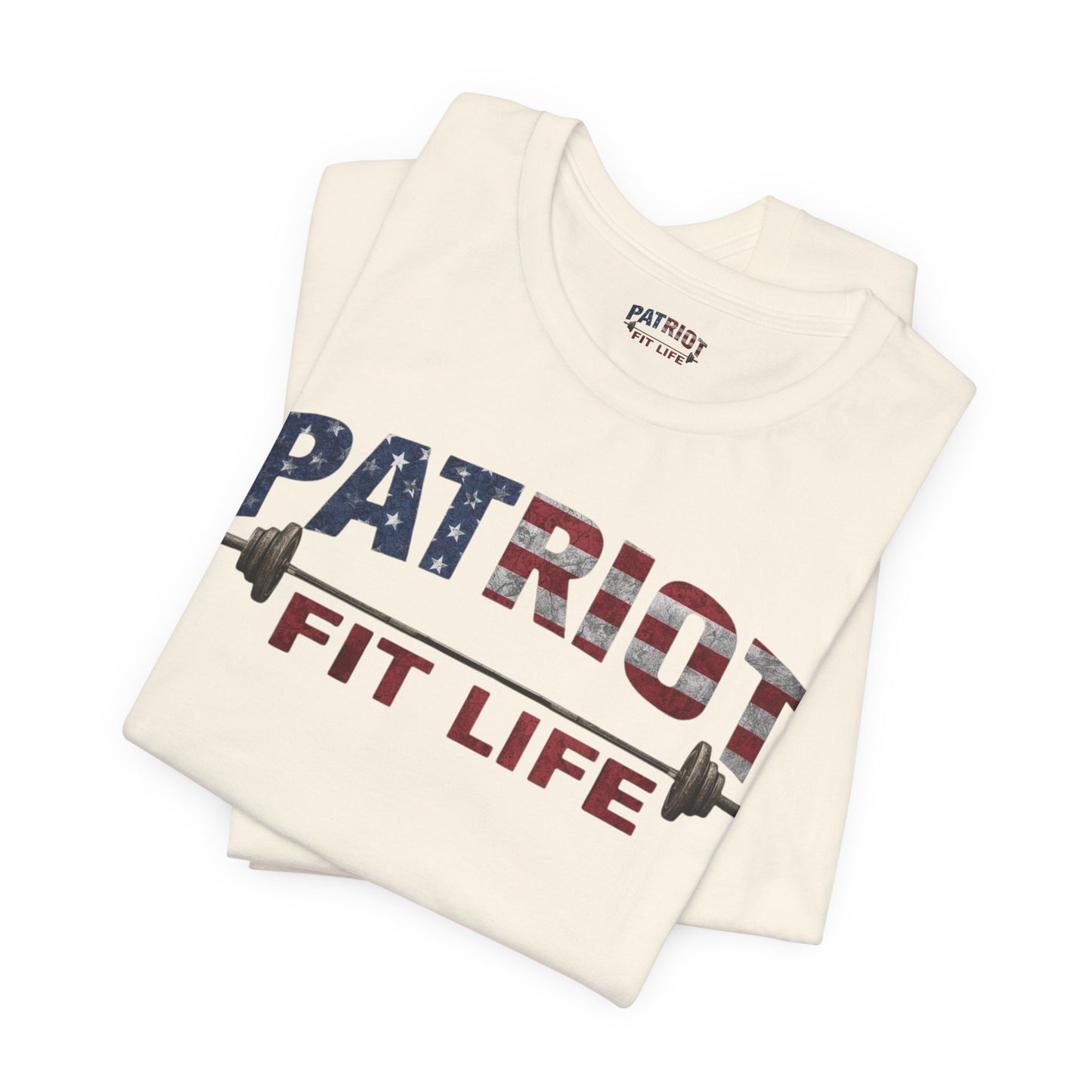 Patriot Fit Life T-Shirt | American Flag Barbell Gym Tee