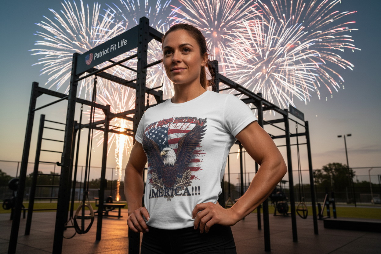 Happy 250th Birthday America T-Shirt | Eagle Flag Patriotic Tee