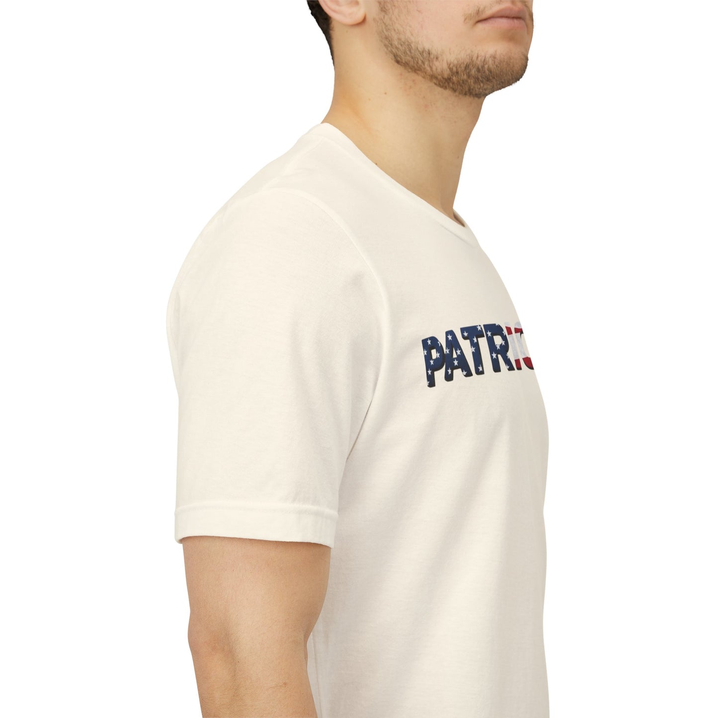 Patriot Fit T-Shirt — American Flag Text Athletic Tee
