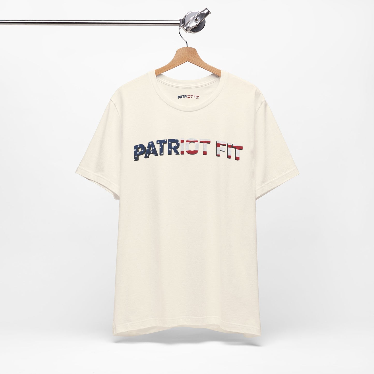 Patriot Fit T-Shirt — American Flag Text Athletic Tee