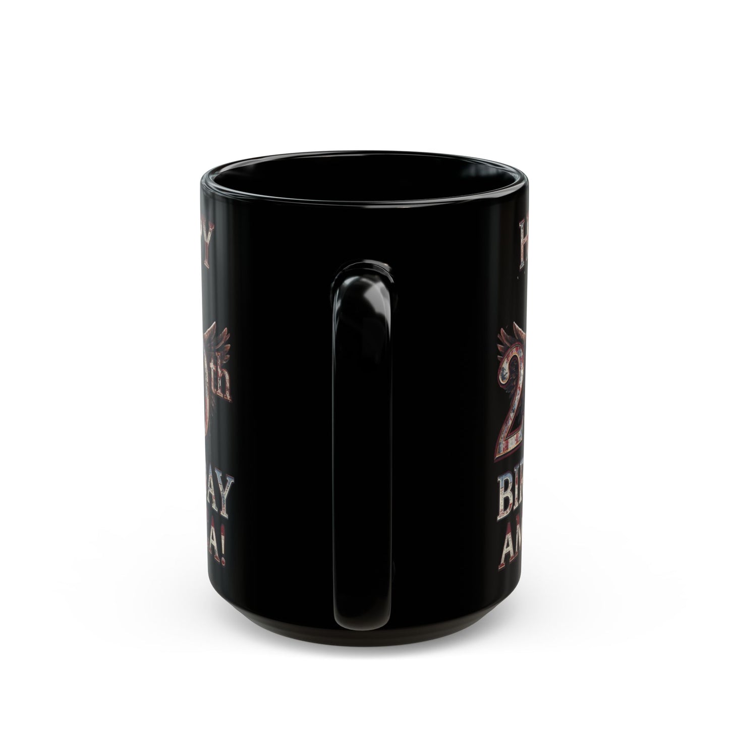 Happy 250th Birthday America Black Mug - Patriotic Eagle Coffee Cup | 11oz & 15oz