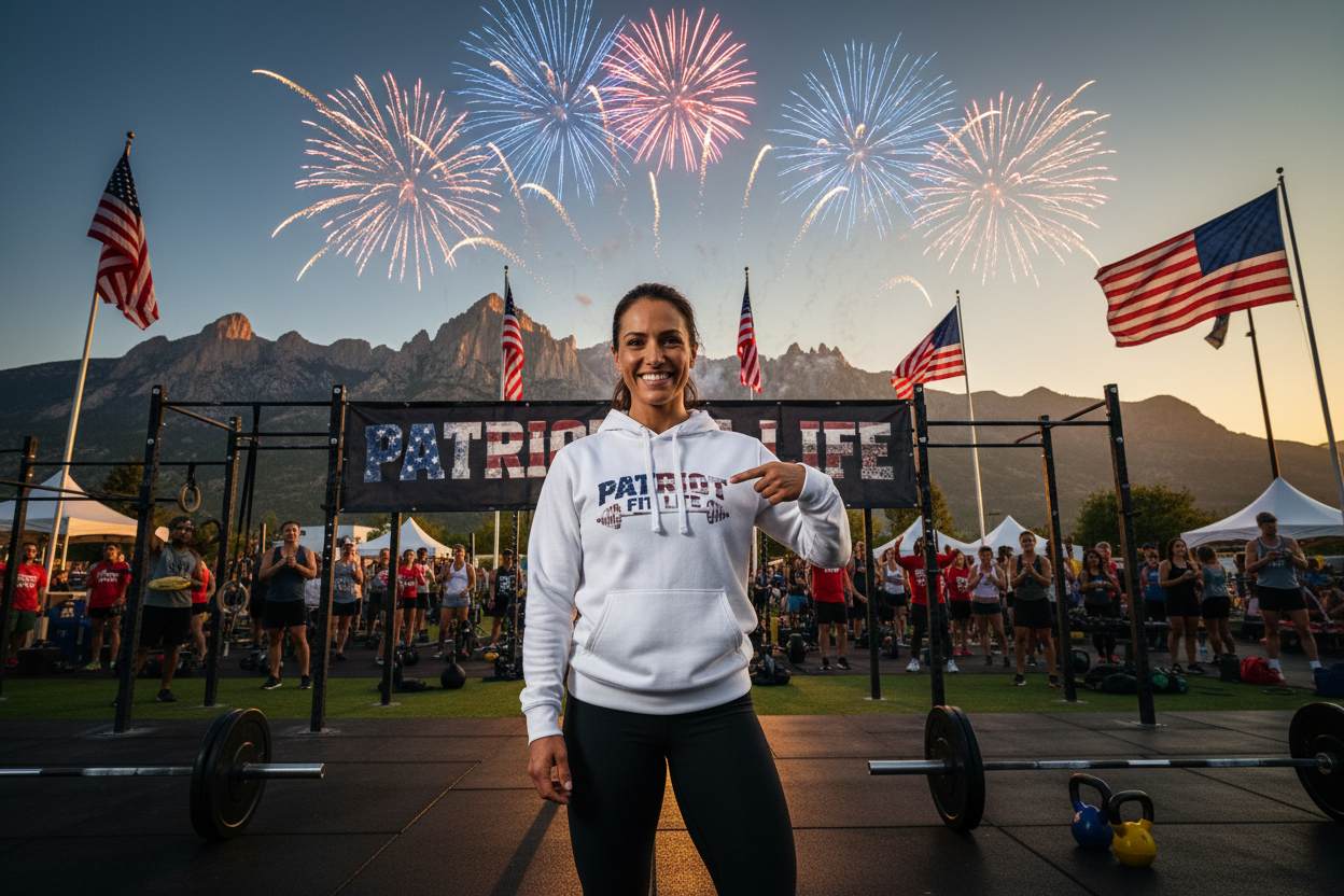 Patriot Fit Life Hoodie | American Flag Barbell Gym Hoodie