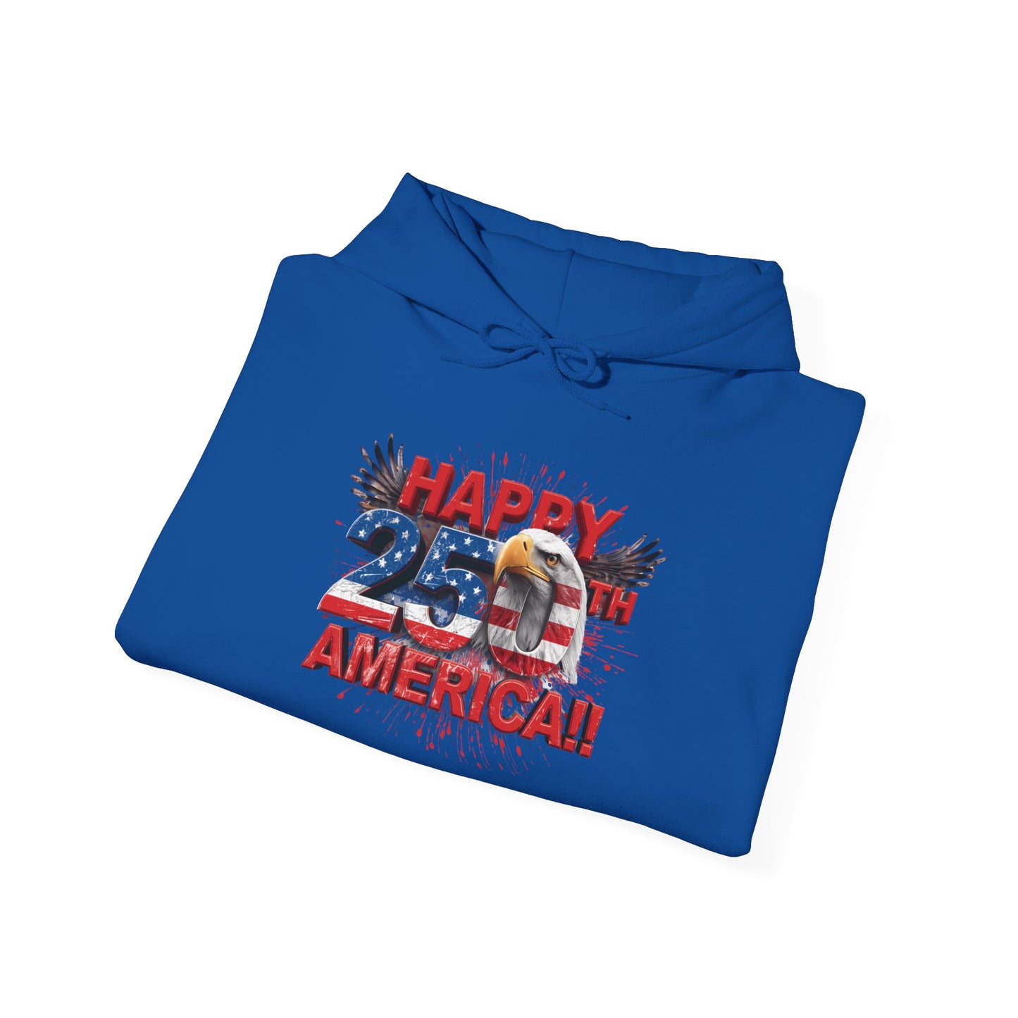 Happy 4th of July Hoodie | Patriotic Eagle & Flag Sweatshirt | America 250th | Gildan | S-5XL