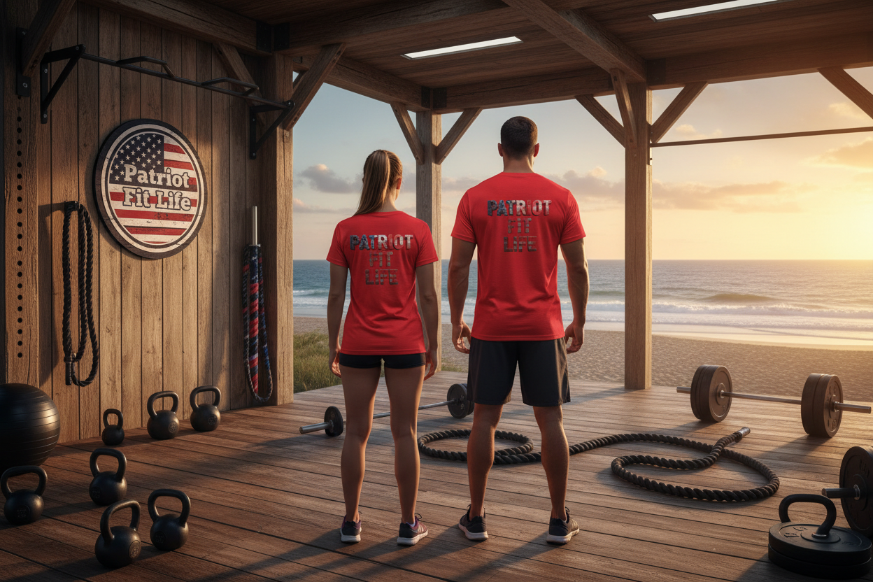 Patriot Fit Life T-Shirt - American Flag Block Letter Graphic Tee
