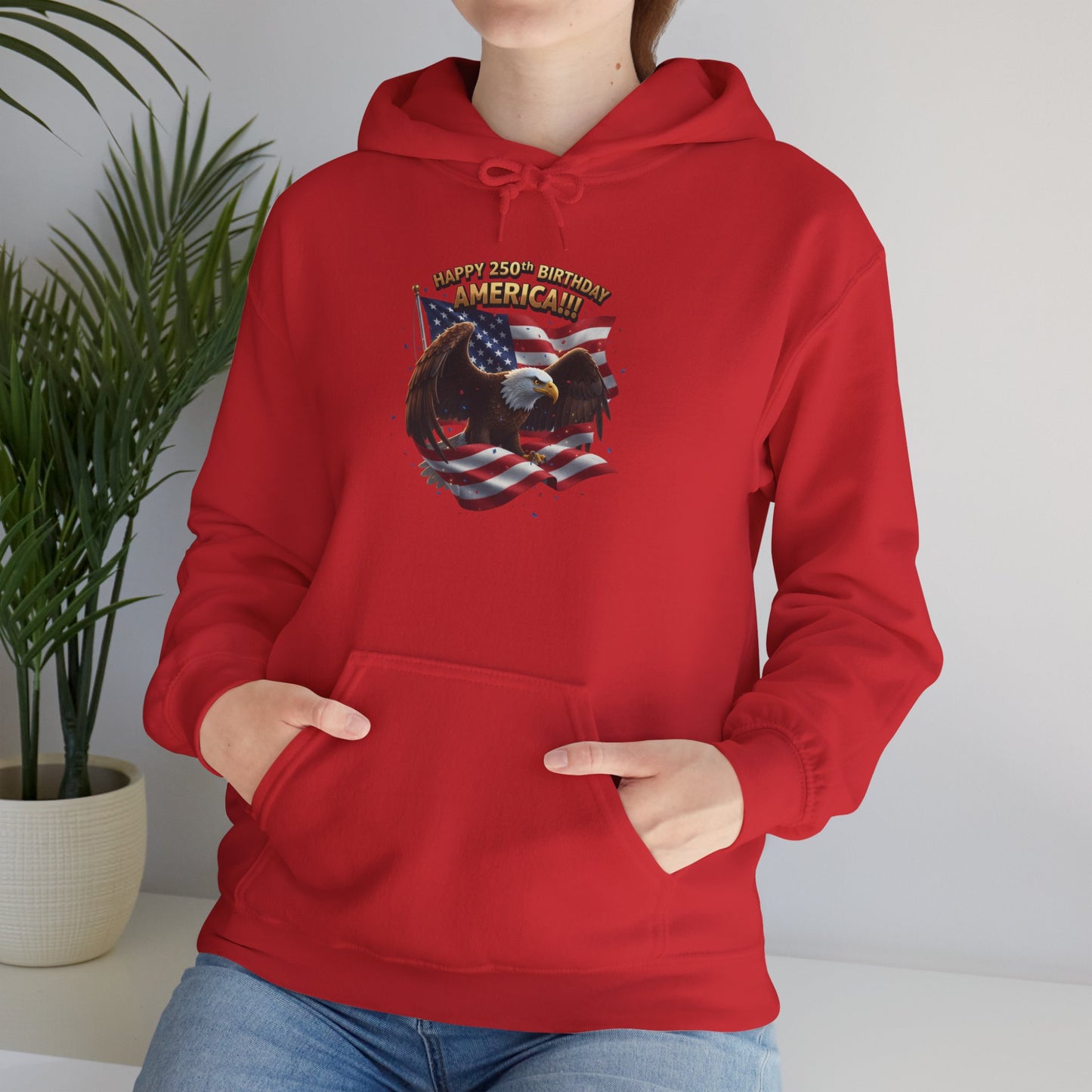 Happy 250th Birthday America Hoodie | Patriotic Celebration Sweatshirt