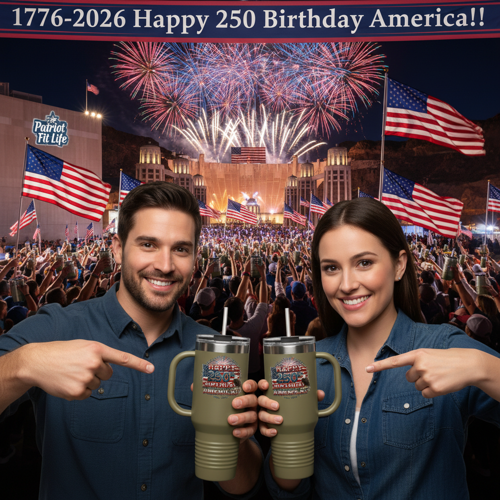 Happy 250th Birthday America Tumbler | 40oz Insulated Travel Mug | 6 Colors | 1776-2026