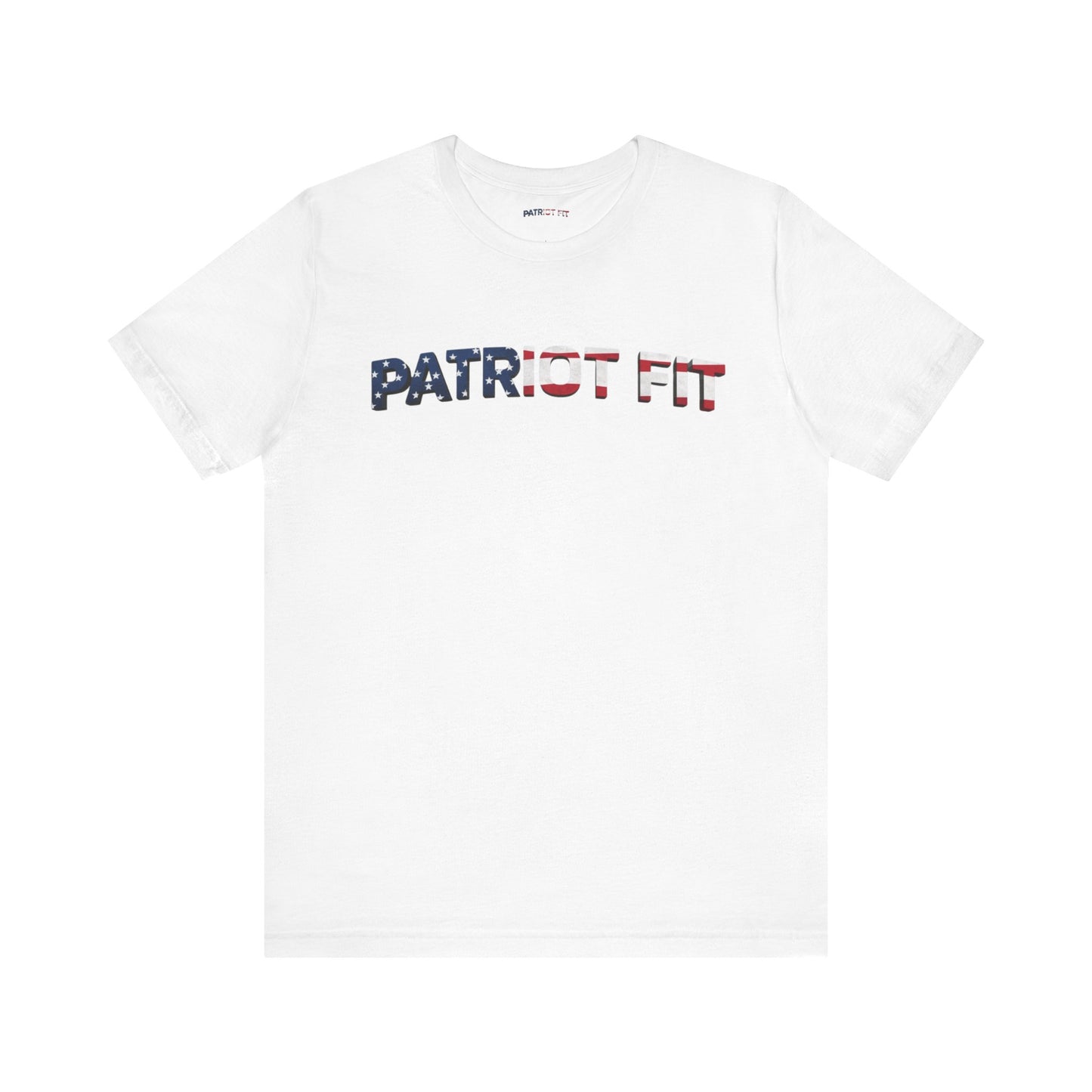 Patriot Fit T-Shirt — American Flag Text Athletic Tee