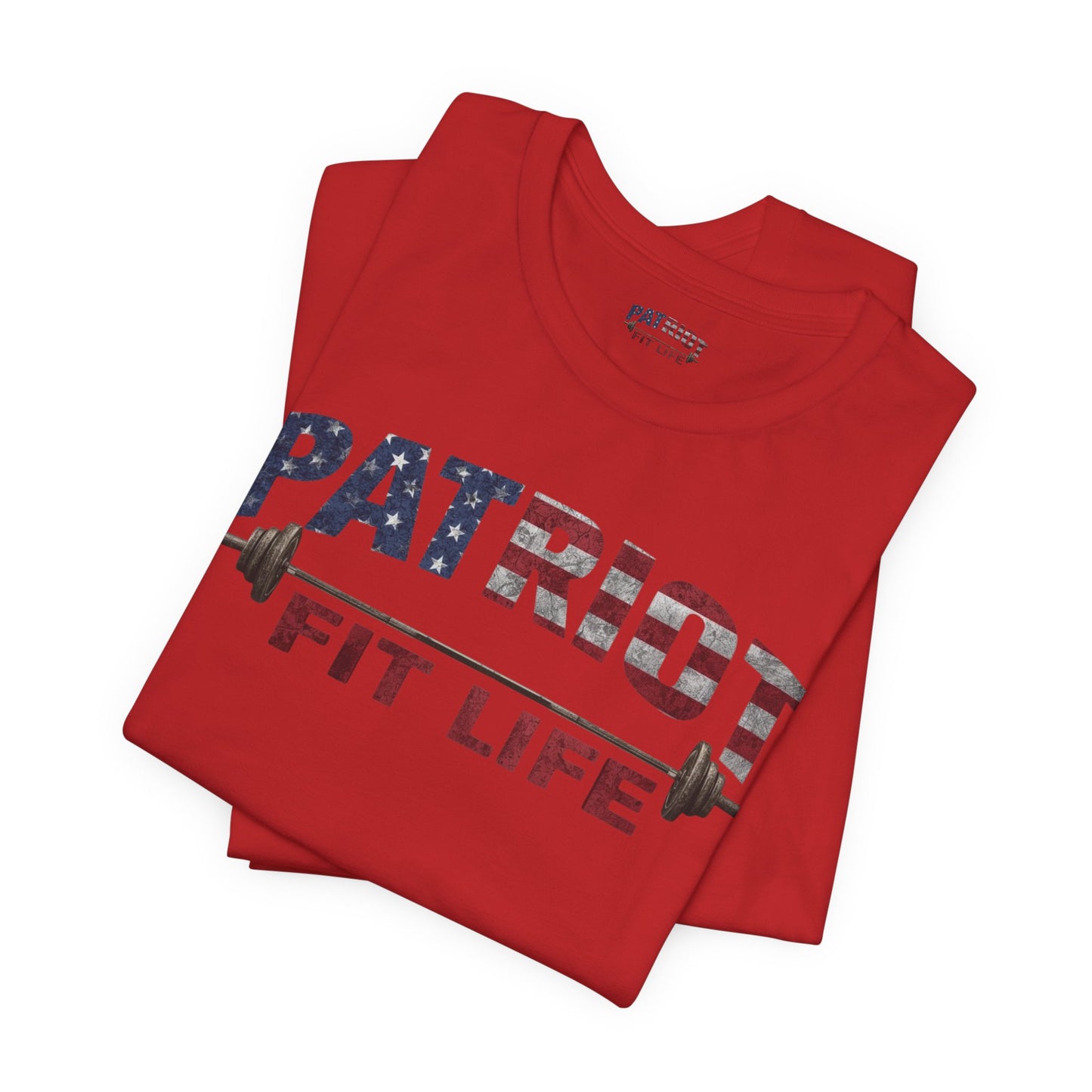 Patriot Fit Life T-Shirt | American Flag Barbell Gym Tee