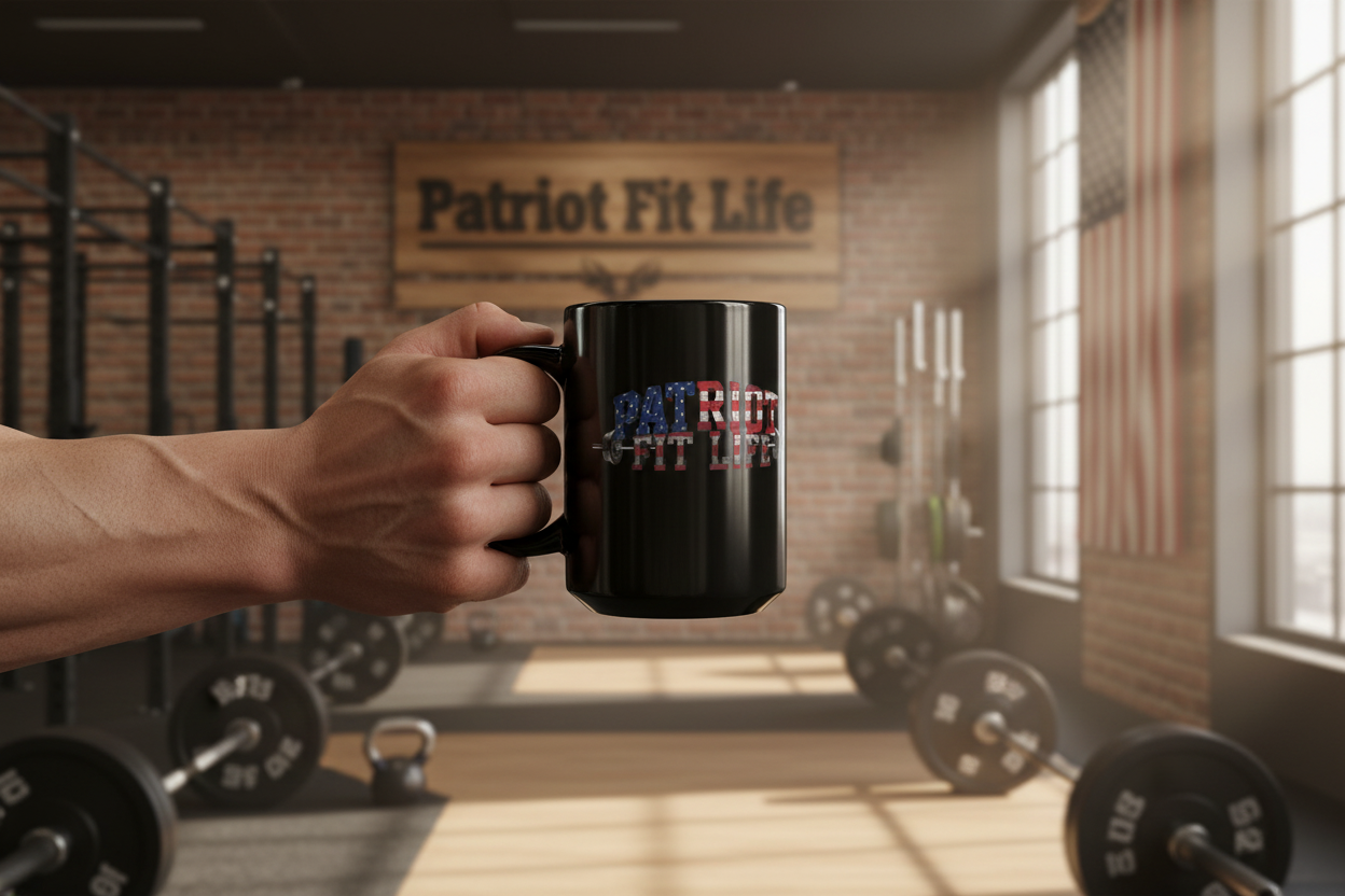 Patriot Fit Life Mug | American Flag Weightlifting Coffee Cup