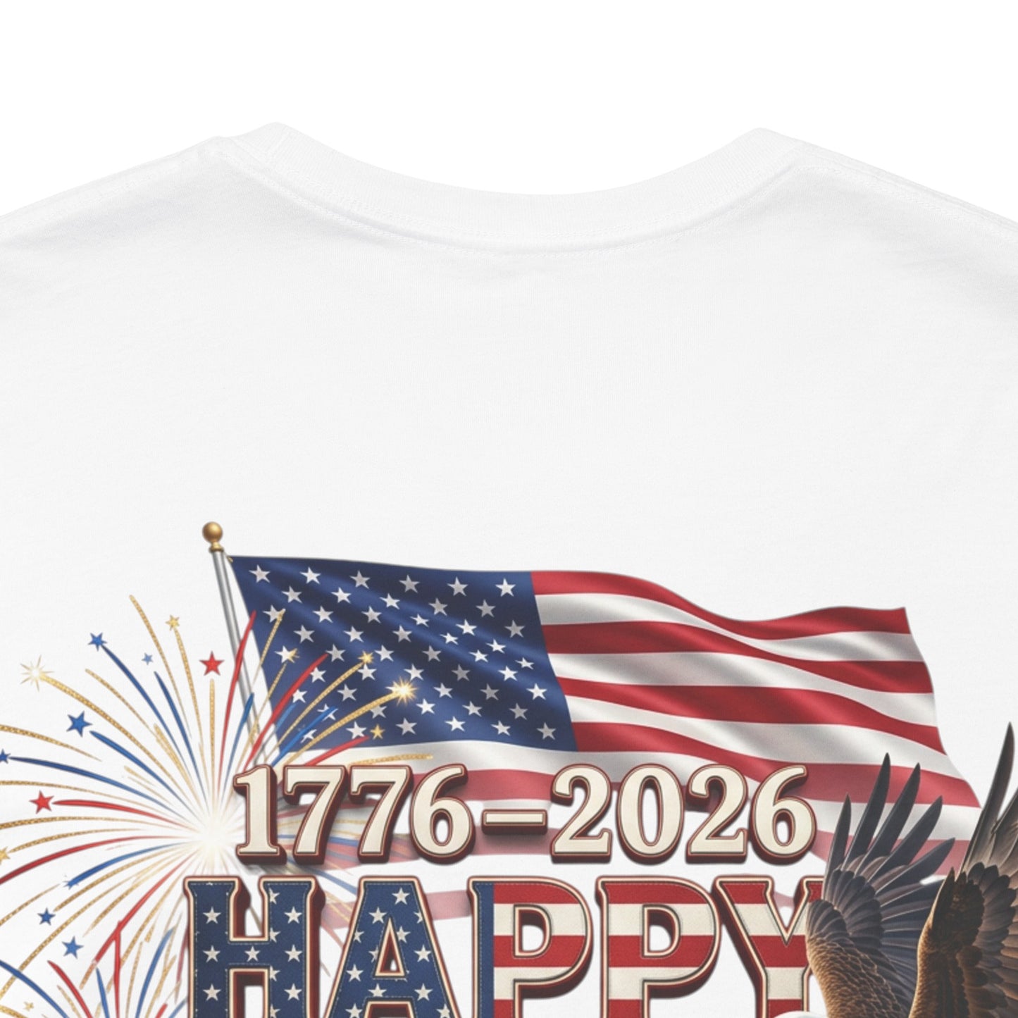Happy 250th Birthday America T-Shirt | Patriotic Eagle Flag & Fireworks Tee | Bella Canvas | XS-4XL | 1776-2026