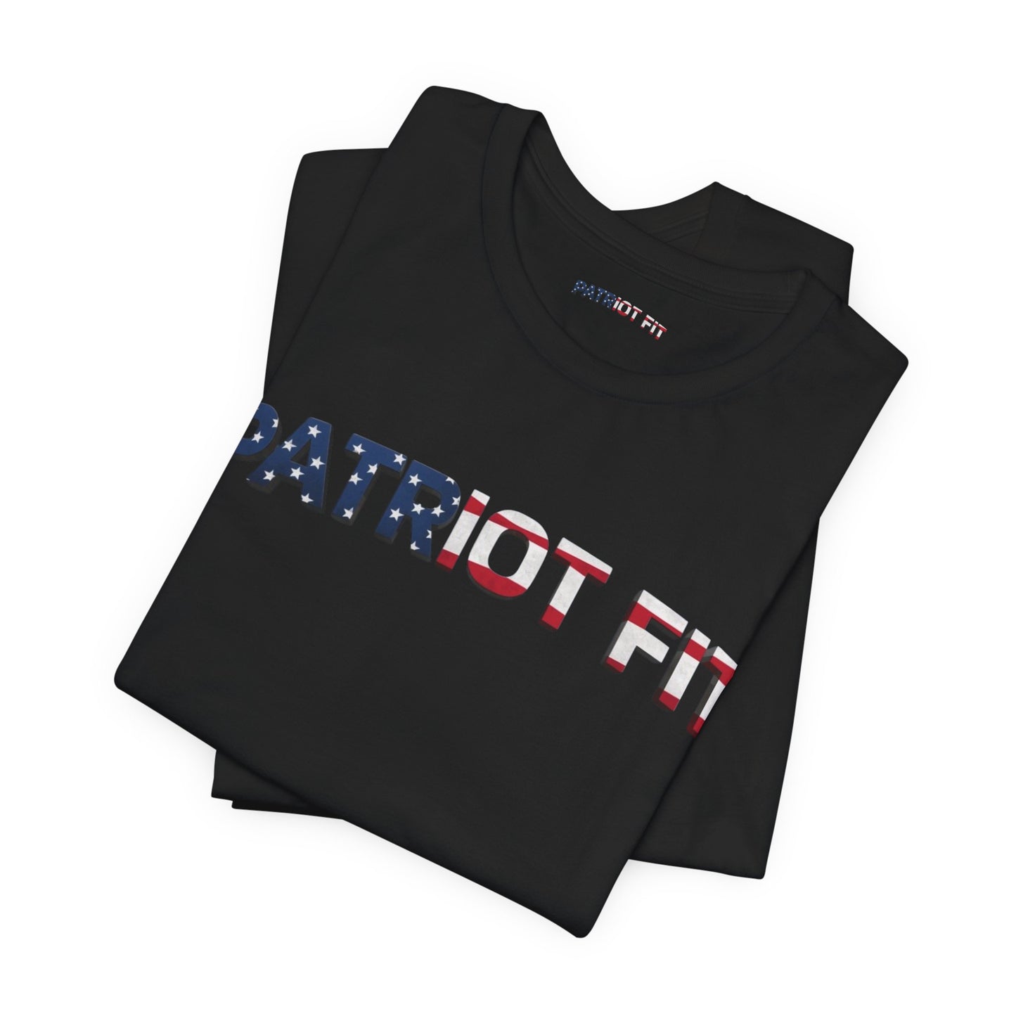 Patriot Fit T-Shirt — American Flag Text Athletic Tee