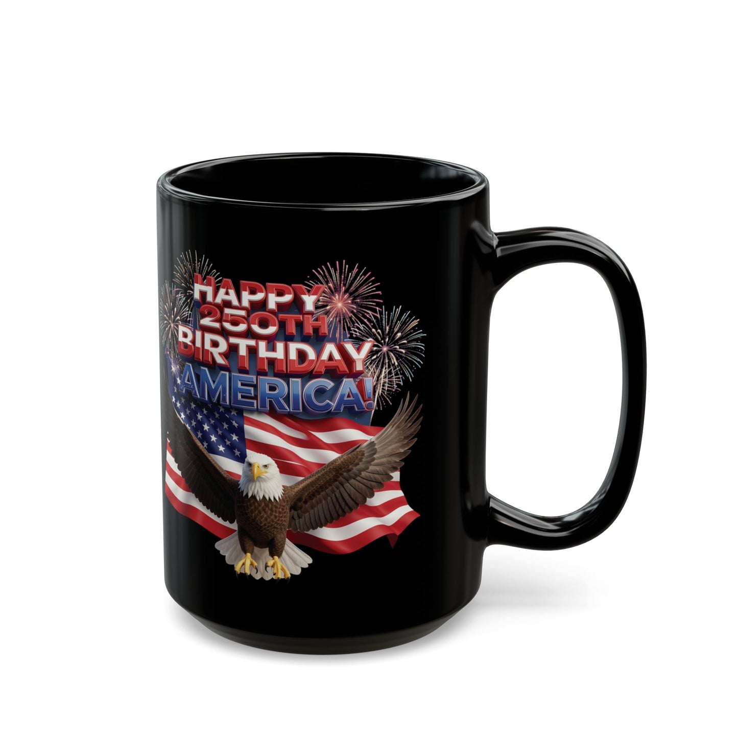 250th Anniversary Eagle Mug - Patriotic Black Ceramic Coffee Mug | 11oz & 15oz