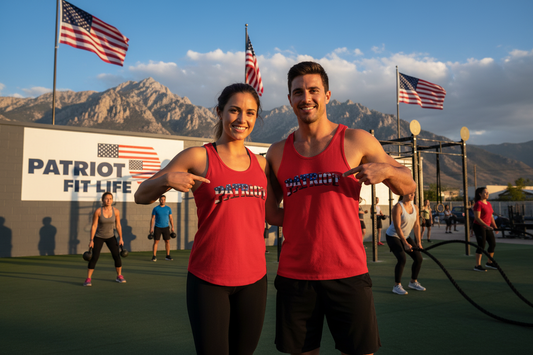 Patriot American Flag Tank Top - PATRIOT Chest Print Graphic Tee