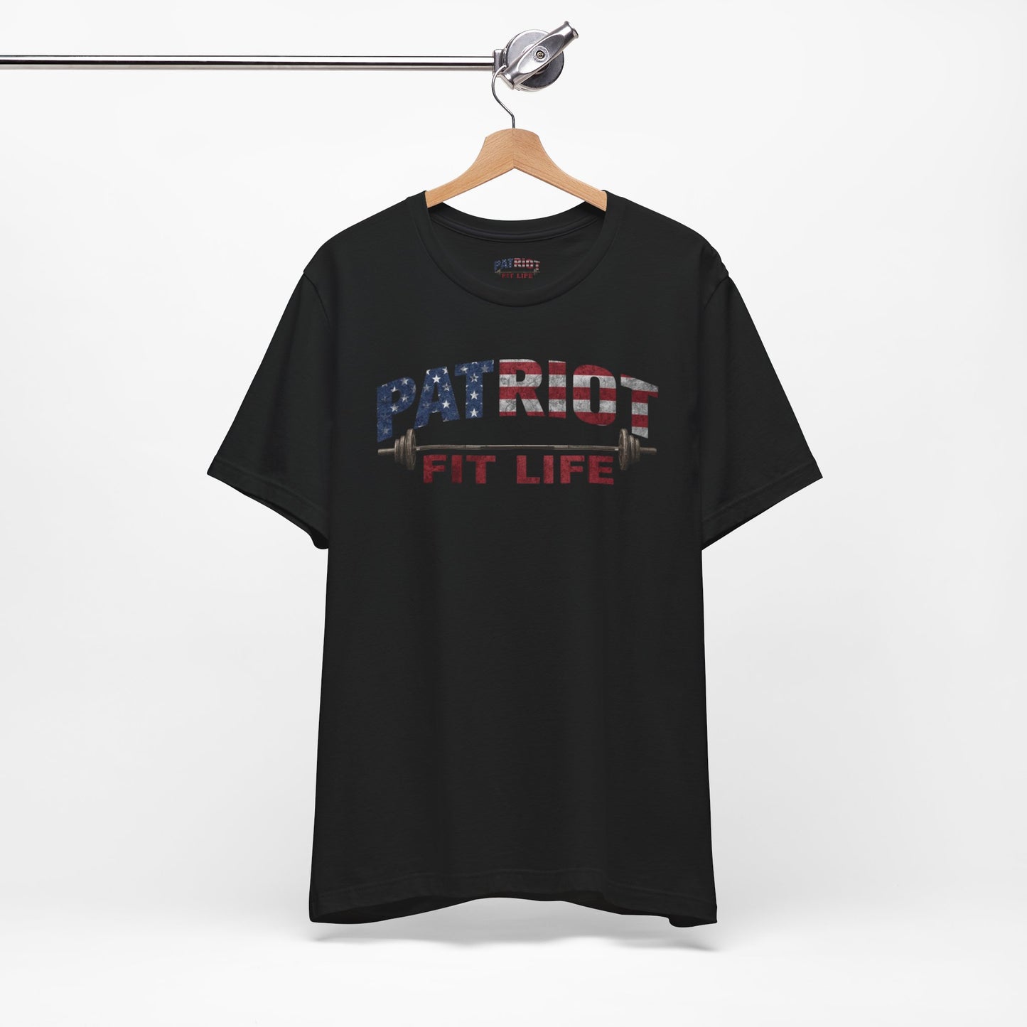Patriot Fit Life T-Shirt | American Flag Barbell Gym Tee