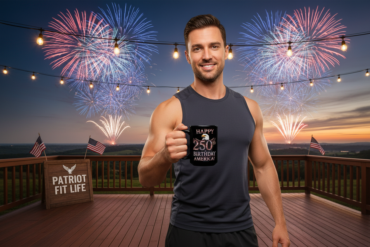 Happy 250th Birthday America Black Mug - Patriotic Eagle Coffee Cup | 11oz & 15oz