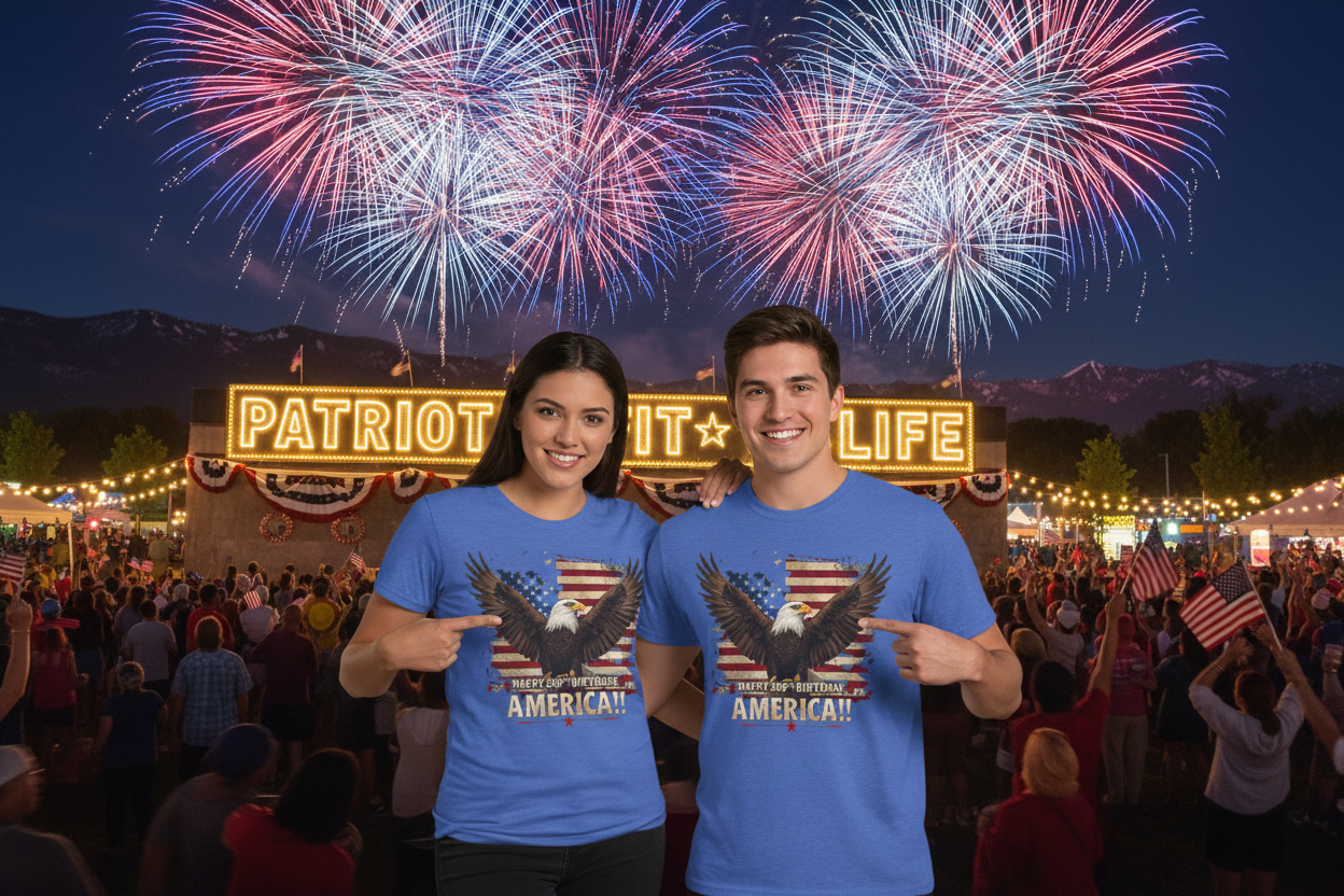 Happy 250th Birthday America T-Shirt | Patriotic Bald Eagle Flag Tri-Blend Tee | 1776–2026