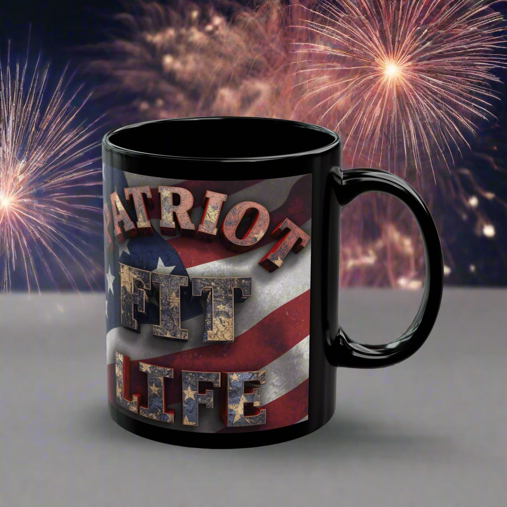 Patriot Fit Life Mug | American Flag Fitness Coffee Cup