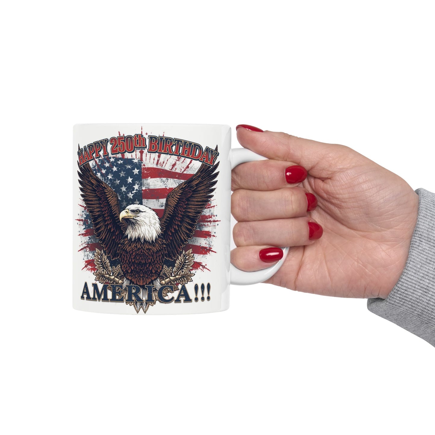 Happy 250th Birthday America Mug | Patriotic Eagle Coffee Cup