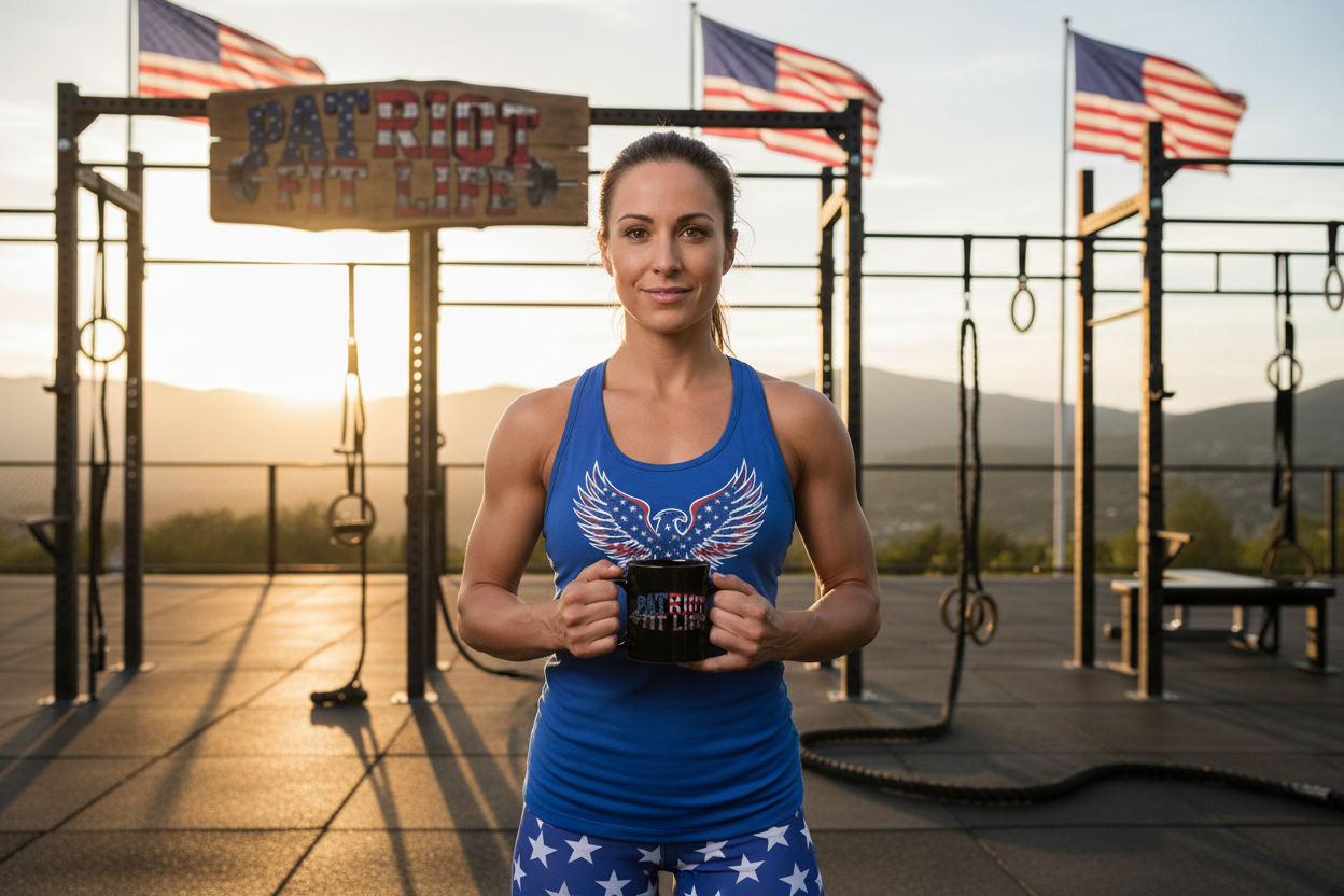 Patriot Fit Life Mug | American Flag Weightlifting Coffee Cup
