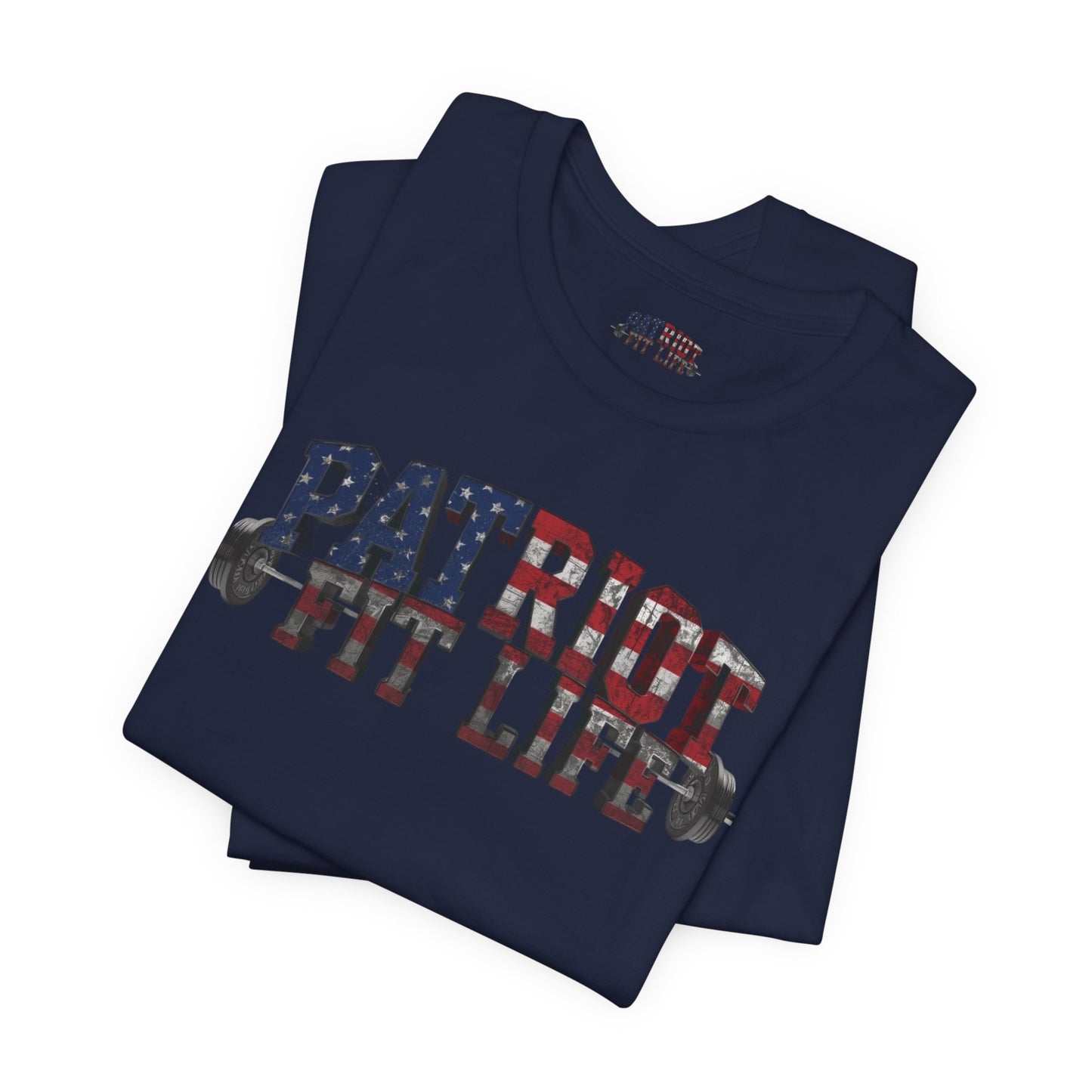 Patriot Fit Life T-Shirt | American Flag Barbell Fitness Tee