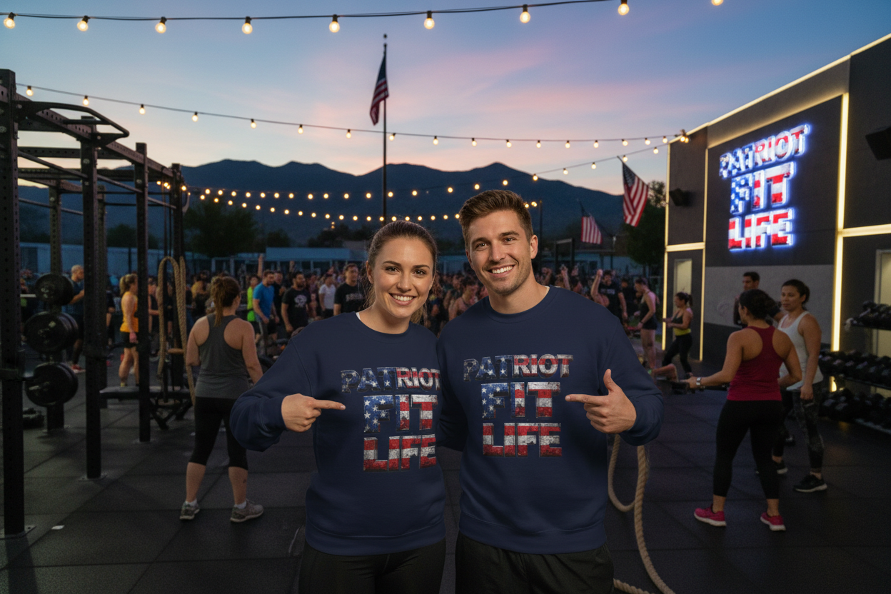 Patriot Fit Life Crewneck Sweatshirt - American Flag Graphic Pullover