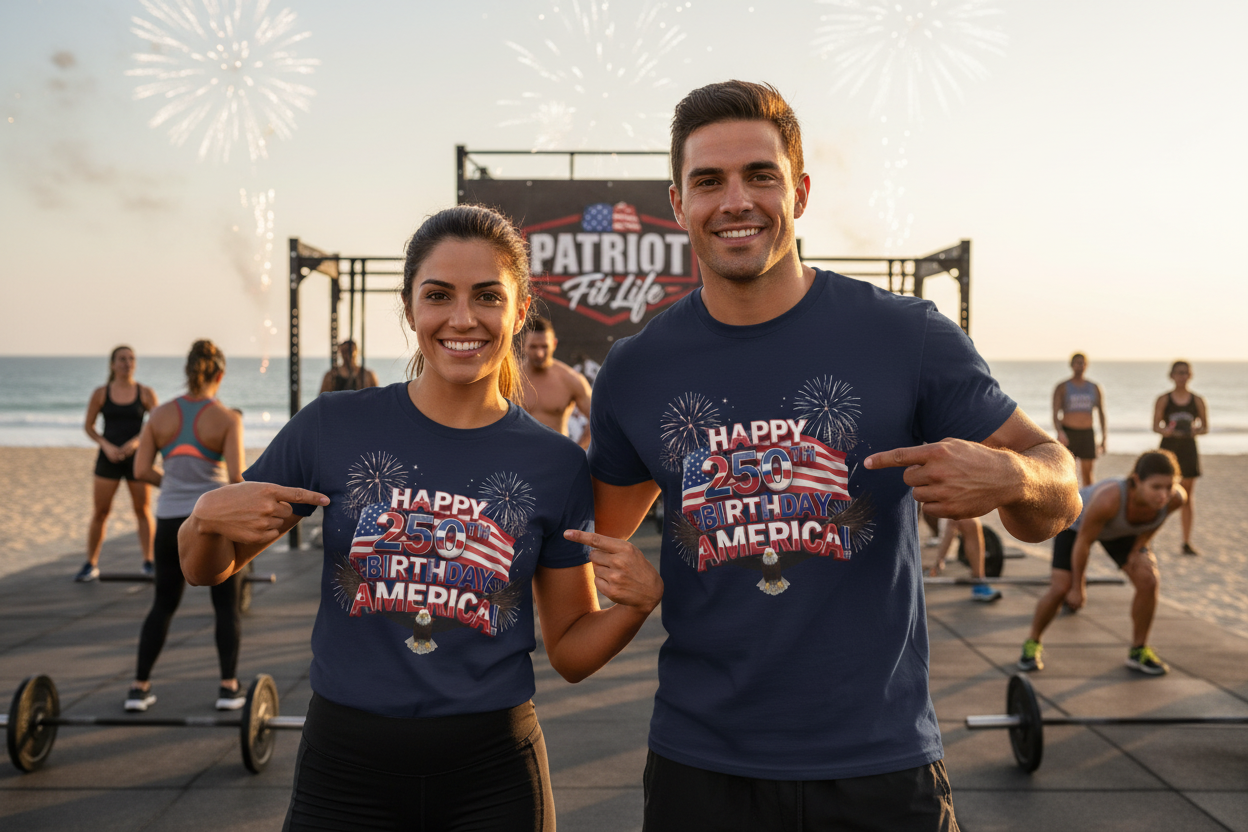 Happy 250th Birthday America Fireworks Eagle T-Shirt | July 4th