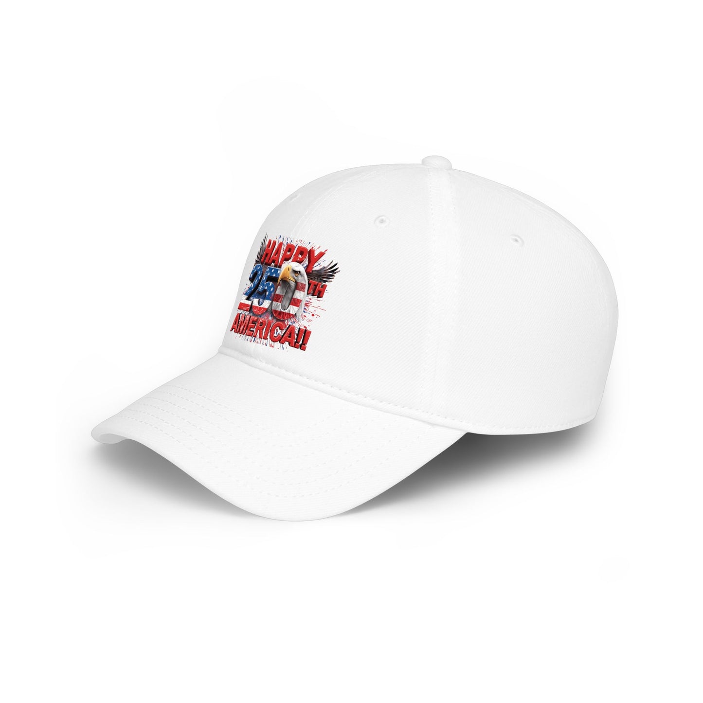 Happy 250th Birthday America Baseball Cap | Patriotic Eagle & Flag Low Profile Hat | 1776-2026 | 5 Colors