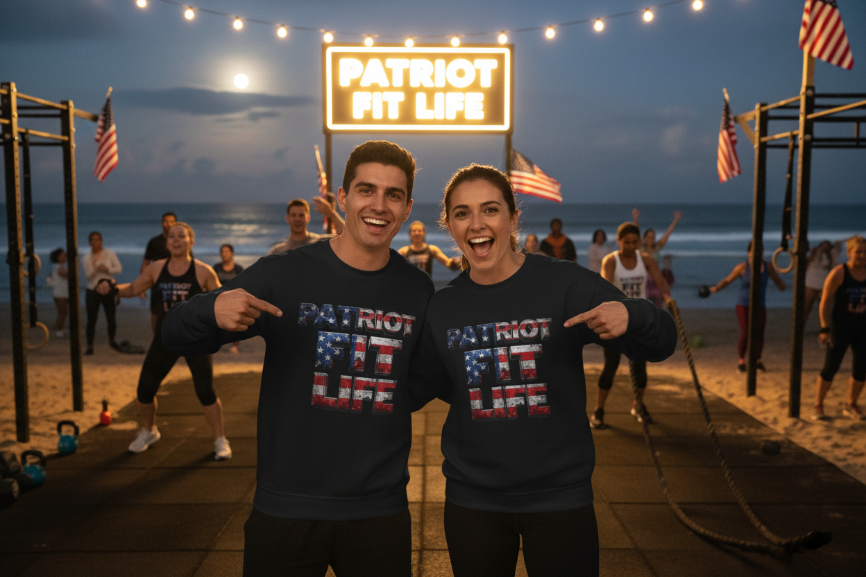 Patriot Fit Life Crewneck Sweatshirt - American Flag Graphic Pullover