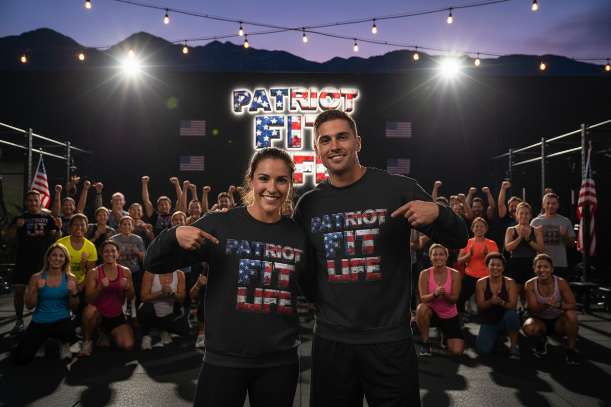 Patriot Fit Life Crewneck Sweatshirt - American Flag Graphic Pullover