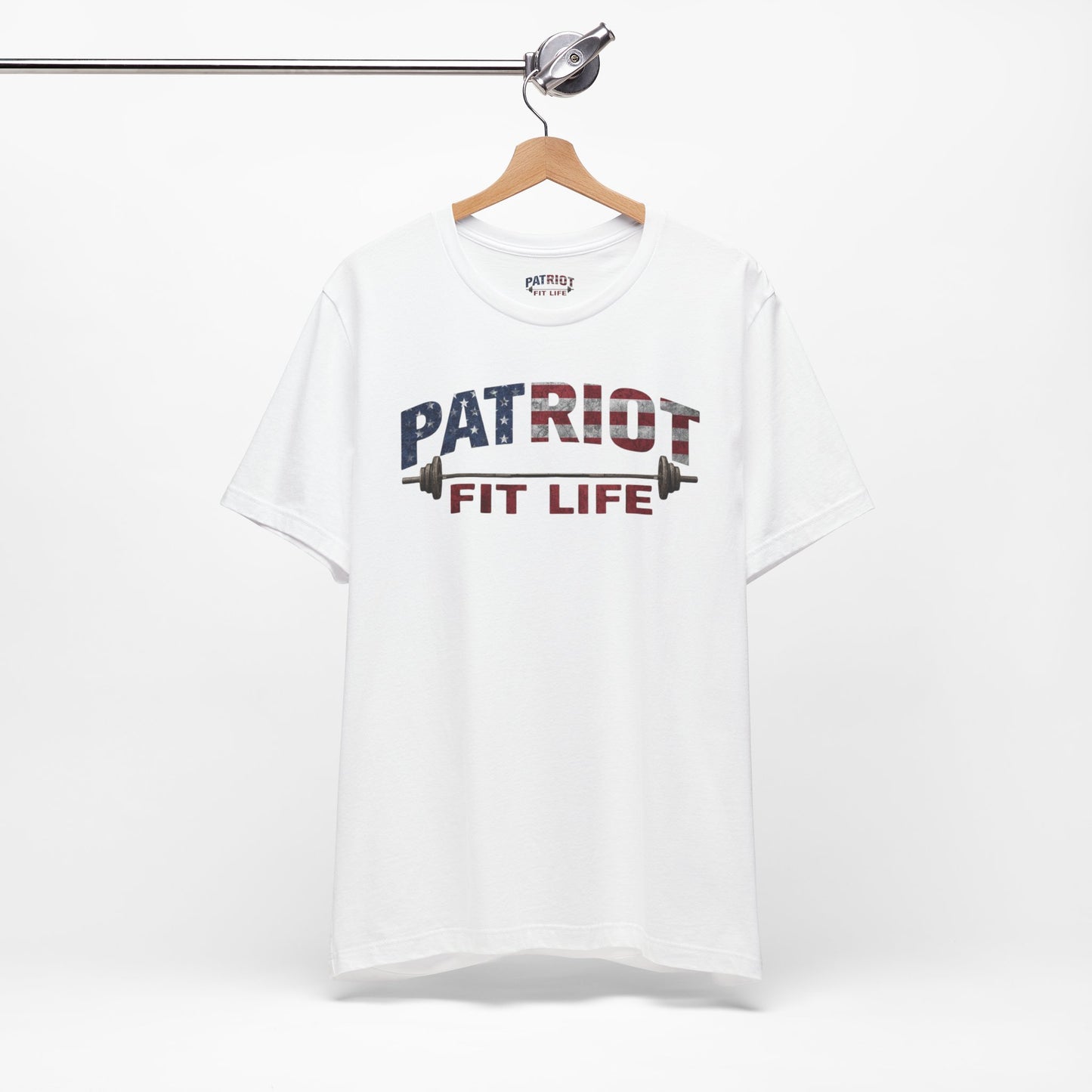 Patriot Fit Life T-Shirt | American Flag Barbell Gym Tee