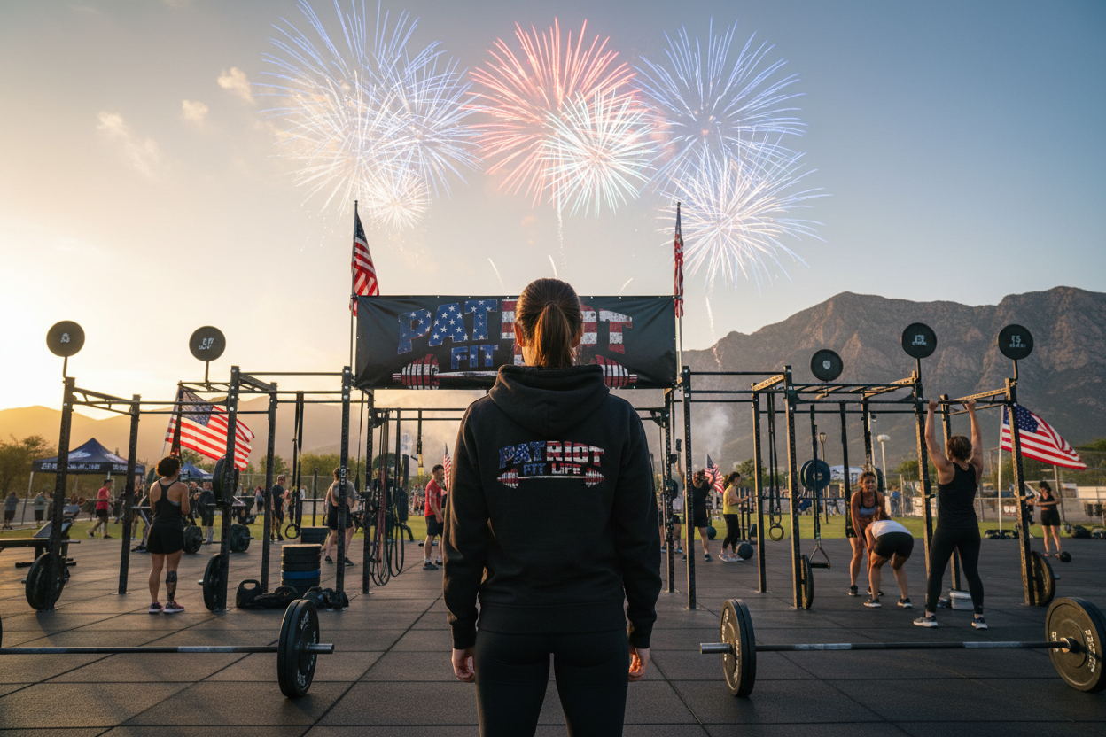 Patriot Fit Life Hoodie | American Flag Barbell Gym Hoodie