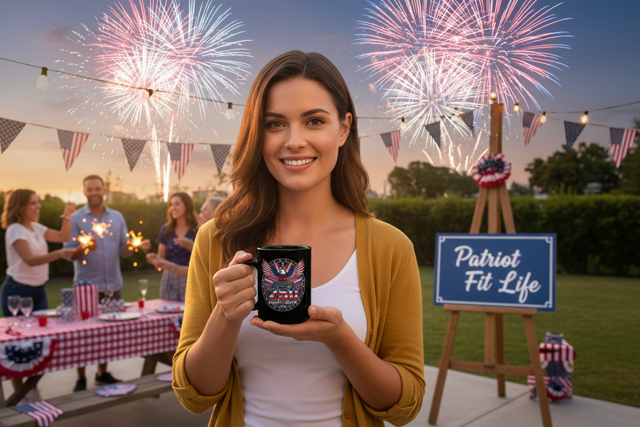 250 Years of Freedom Black Mug with Eagle — Patriotic 11oz/15oz Coffee Cup for America's 250th Anniversary