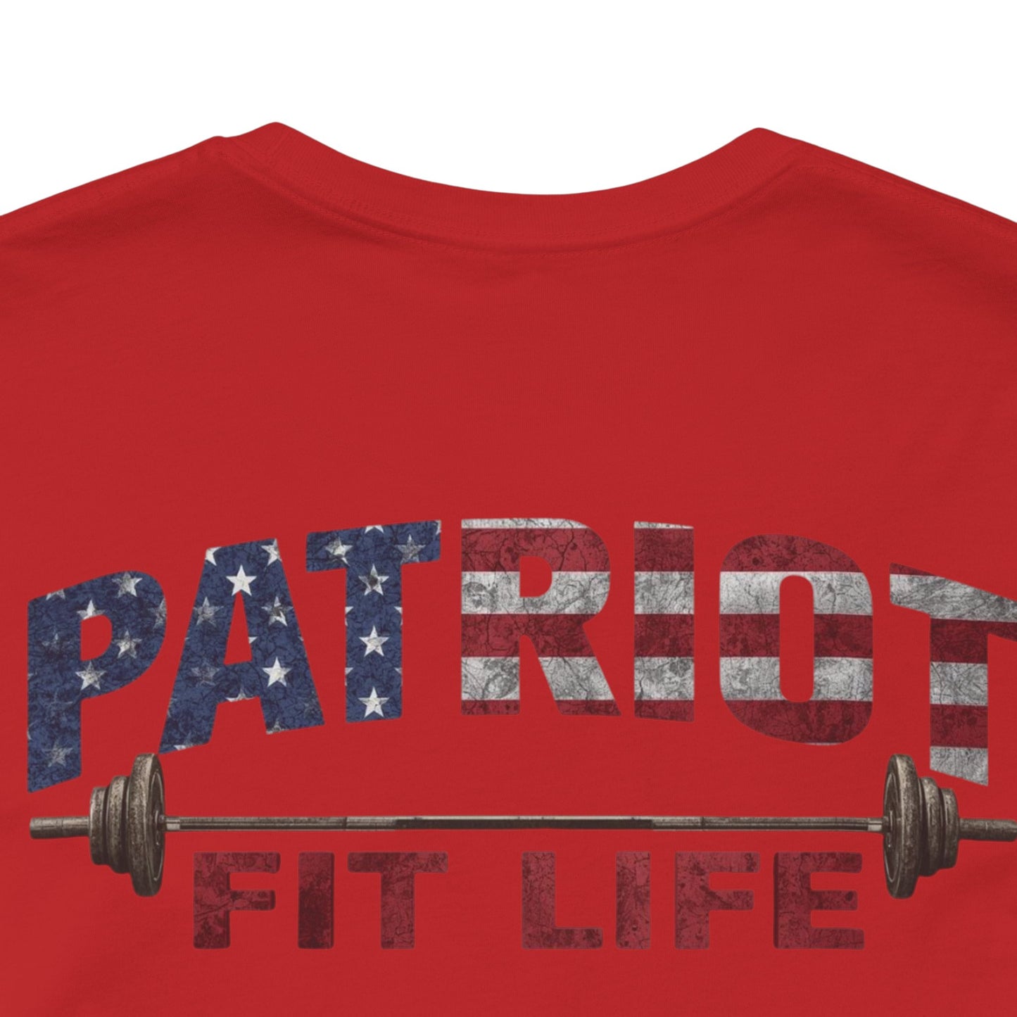 Patriot Fit Life T-Shirt | American Flag Barbell Gym Tee
