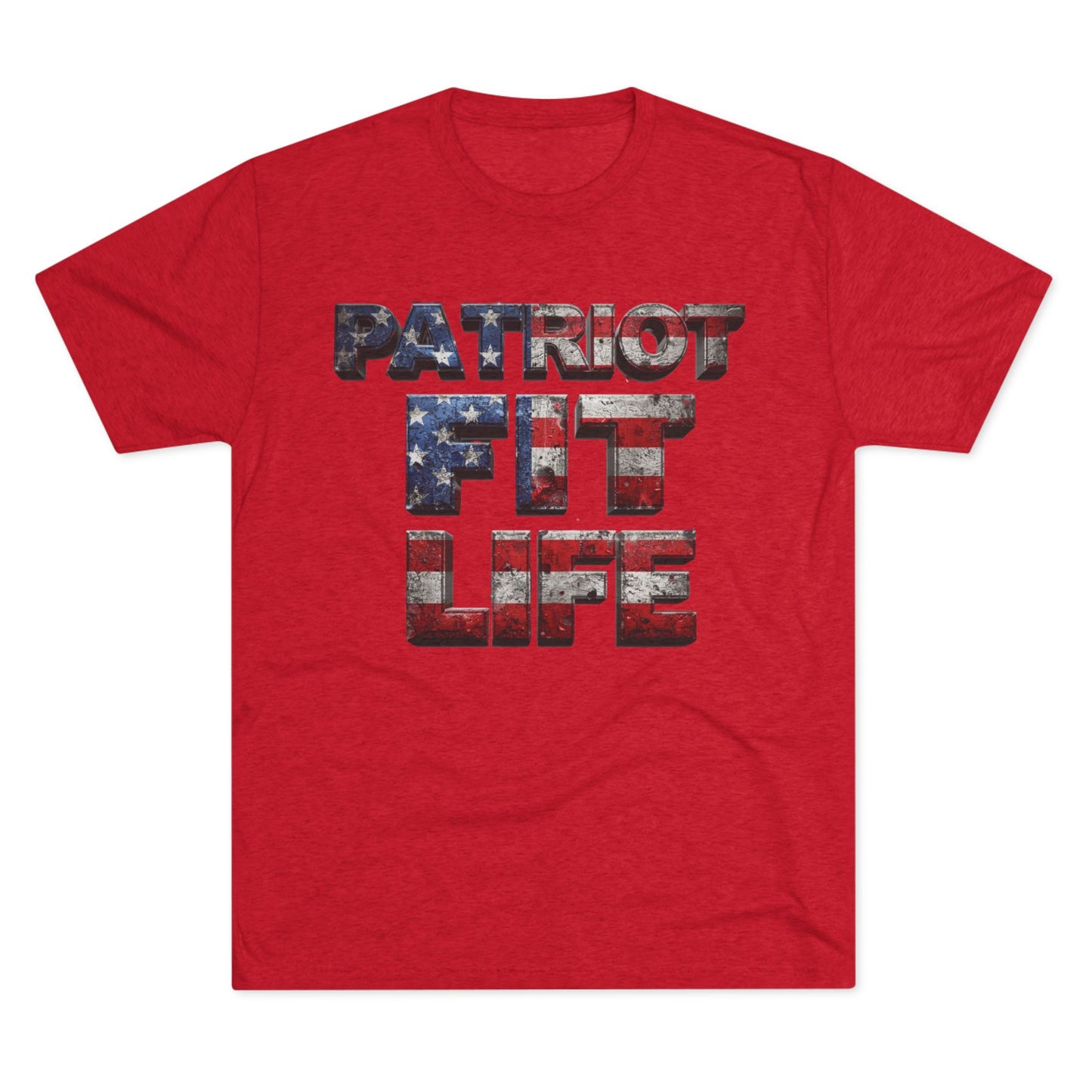 Patriot Fit Life Tri-Blend Tee - American Flag Graphic Fitness T-Shirt