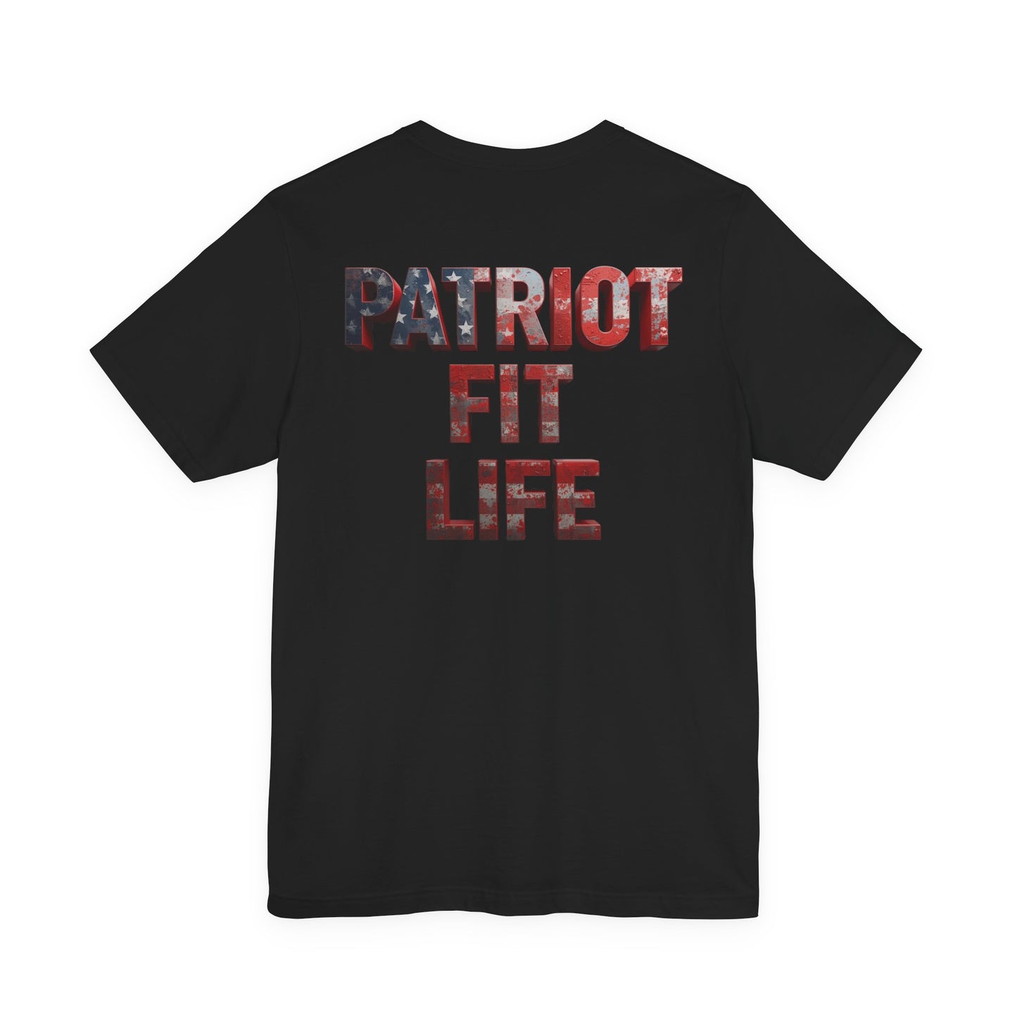 Patriot Fit Life T-Shirt - American Flag Block Letter Graphic Tee