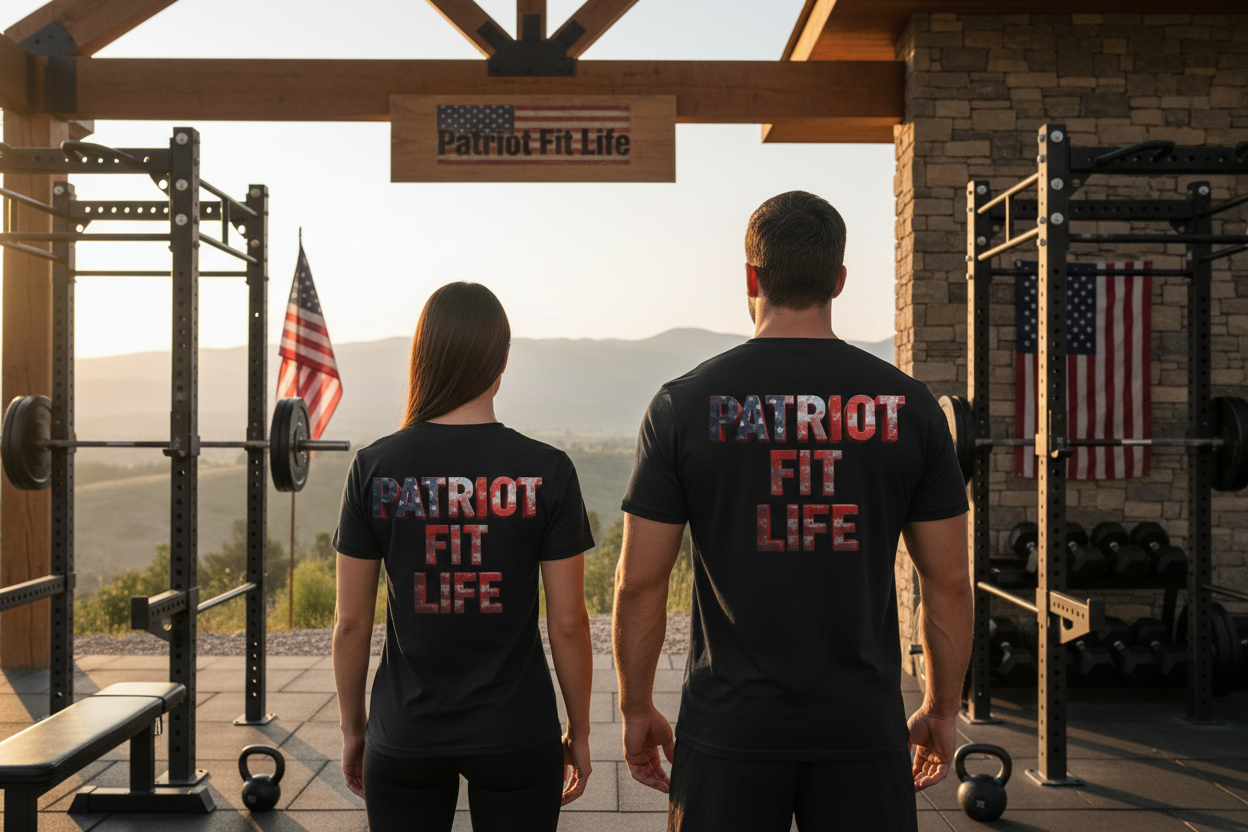 Patriot Fit Life T-Shirt - American Flag Block Letter Graphic Tee