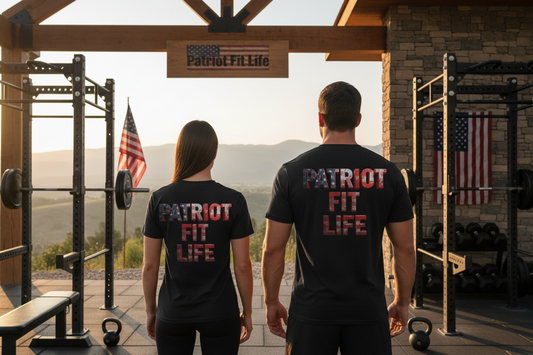 Patriot Fit Life T-Shirt - American Flag Block Letter Graphic Tee