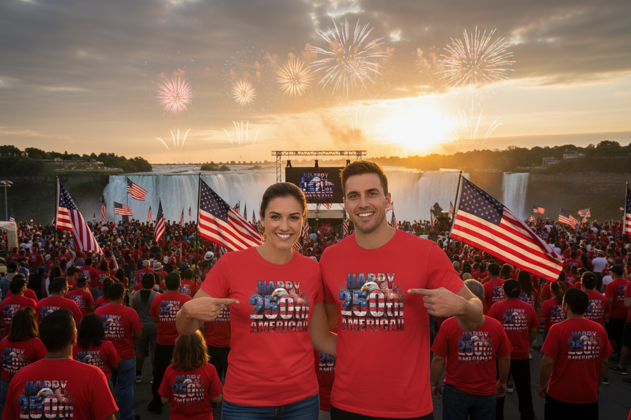 Happy 250th Birthday America T-Shirt | Patriotic Bald Eagle USA Flag Tee | 1776–2026