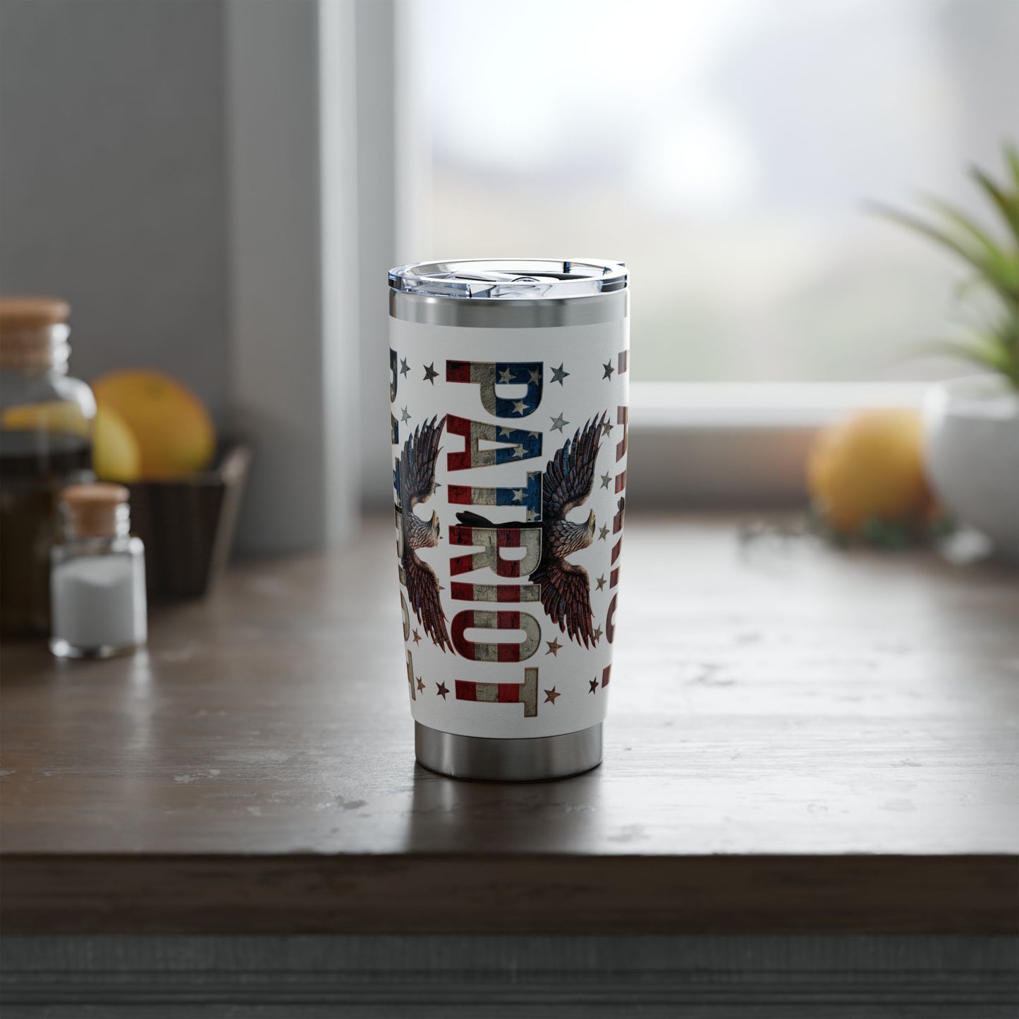 Patriot 20oz Tumbler - American Flag Eagle Stainless Steel Travel Mug