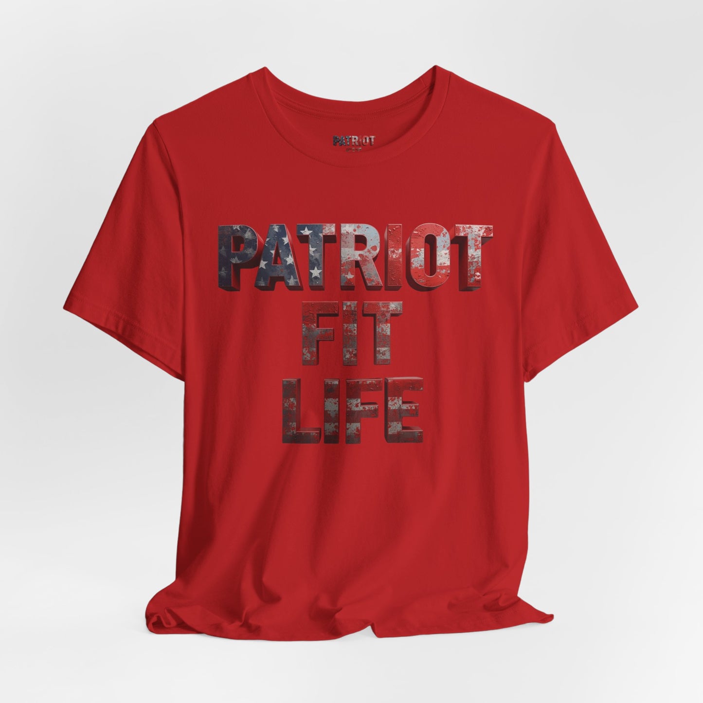 Patriot Fit Life T-Shirt - American Flag Block Letter Graphic Tee
